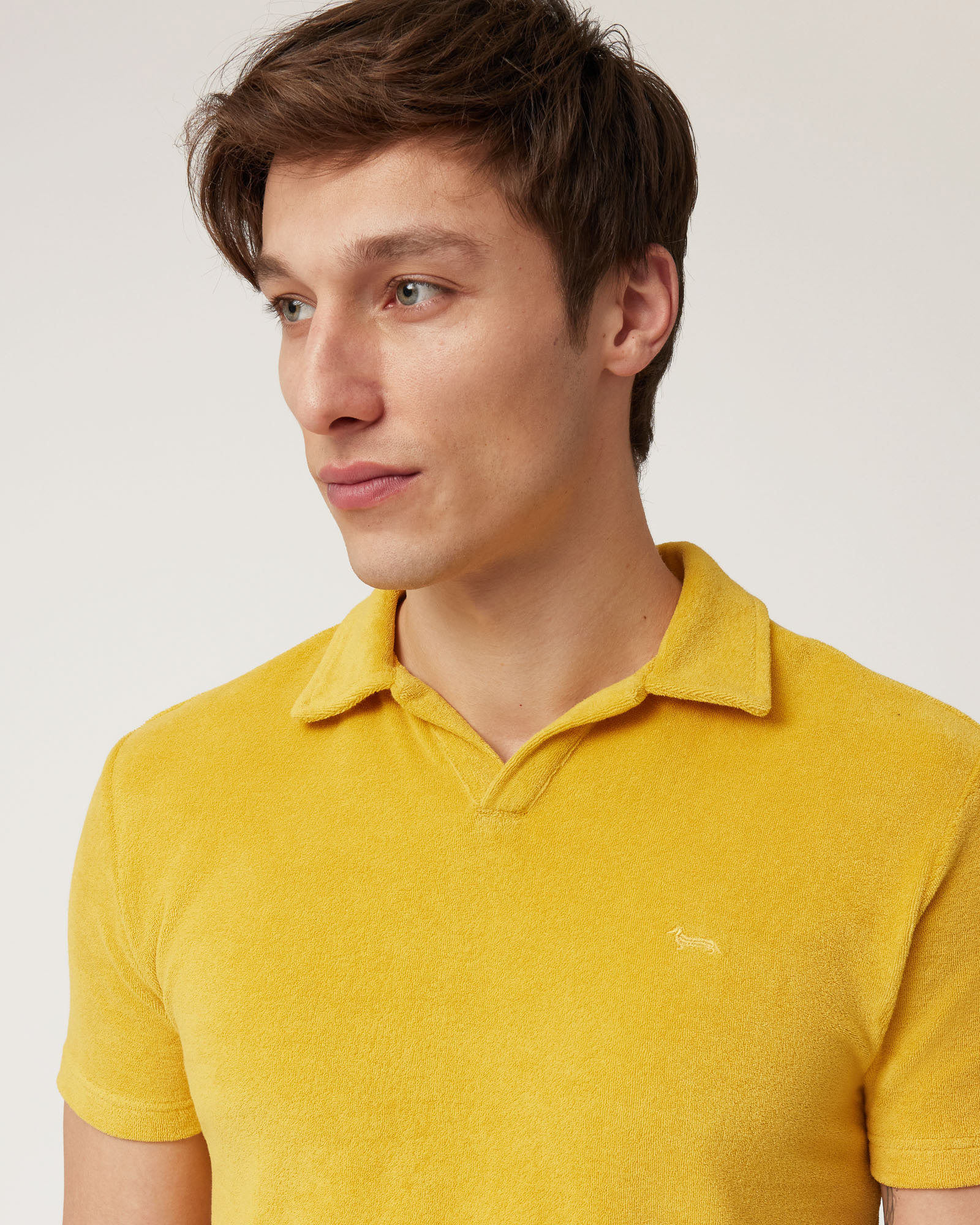 Terry Cotton Polo, Canary Yellow, large image number 2