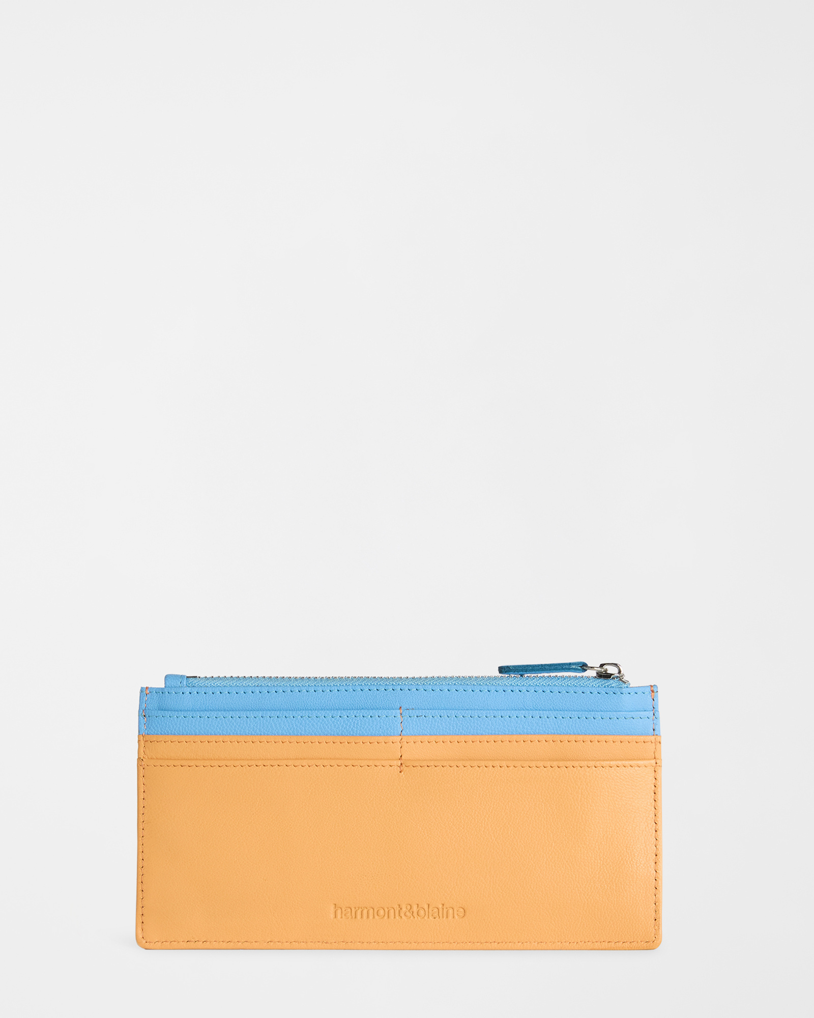 Porta Carte di Credito con zip, Blu, large image number 1