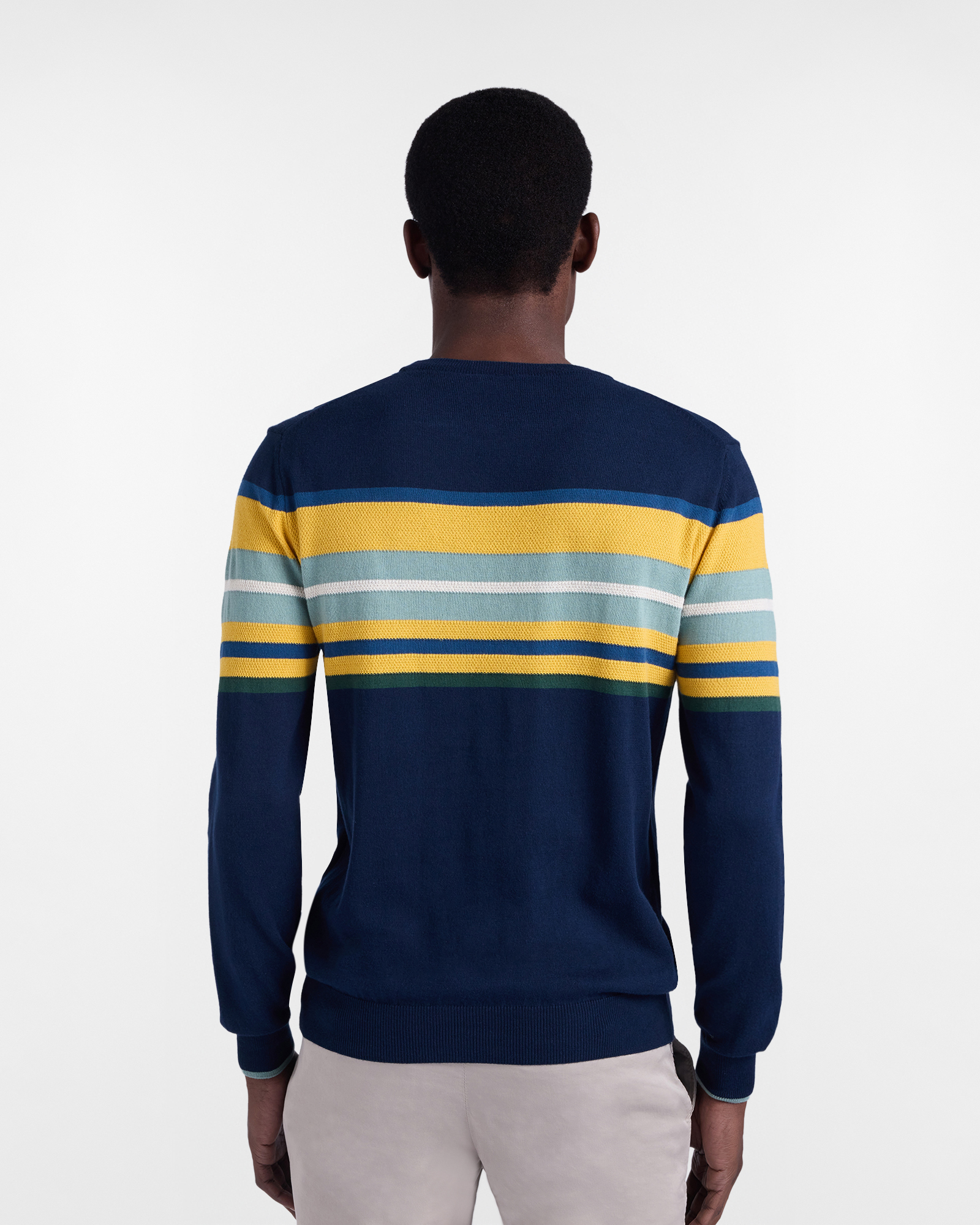 Pullover with stripes and 3D processing