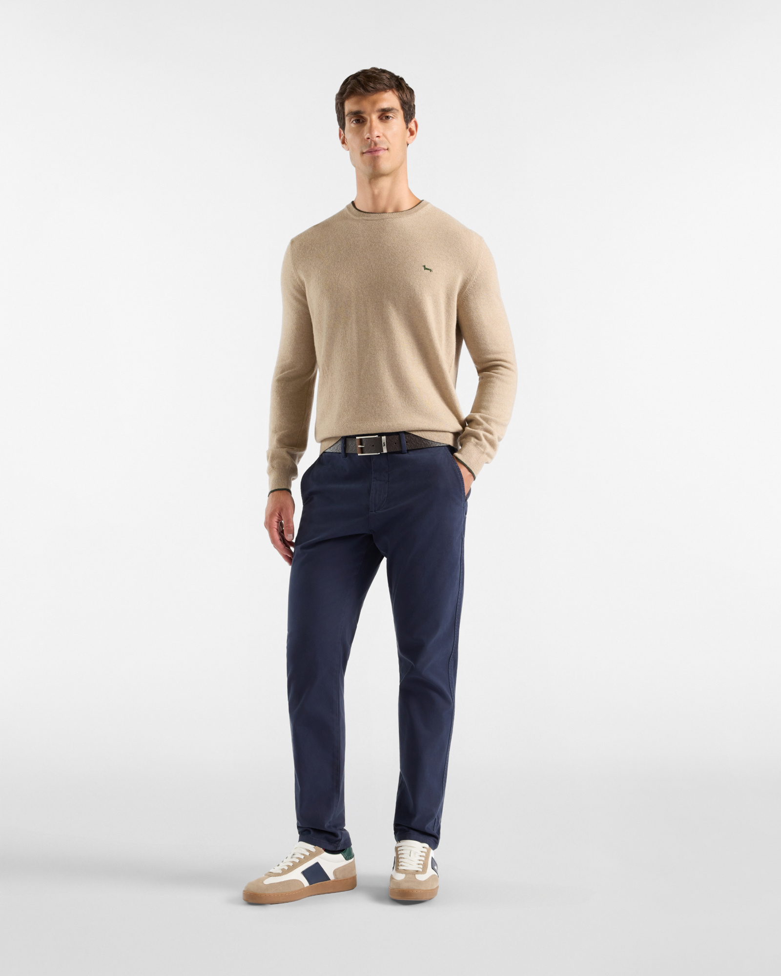 Pantalone Chino Uomo in cotone stretch Narrow Fit, BLU NAVY, large image number 3