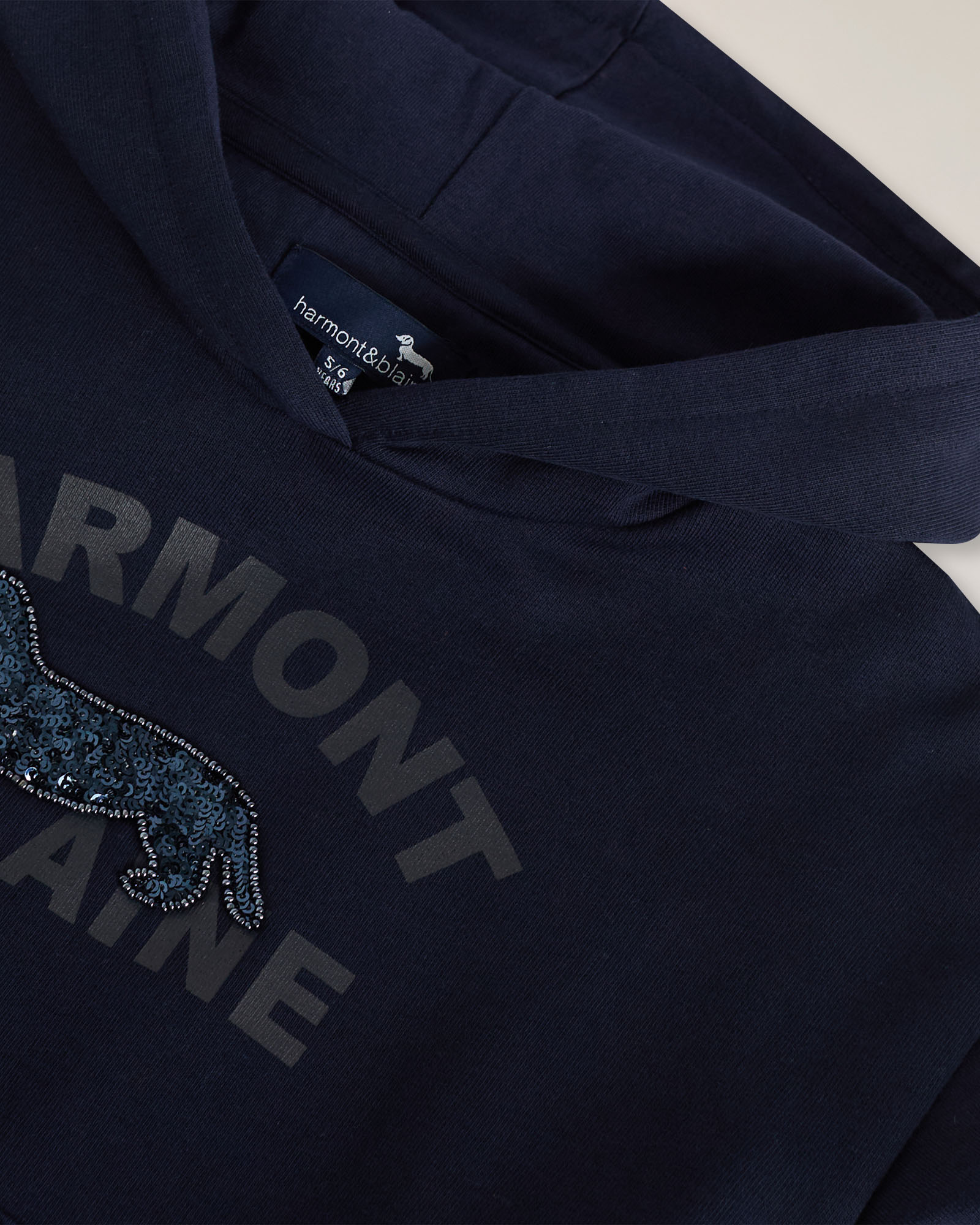 French terry hoodie, Navy Blue, large image number 2