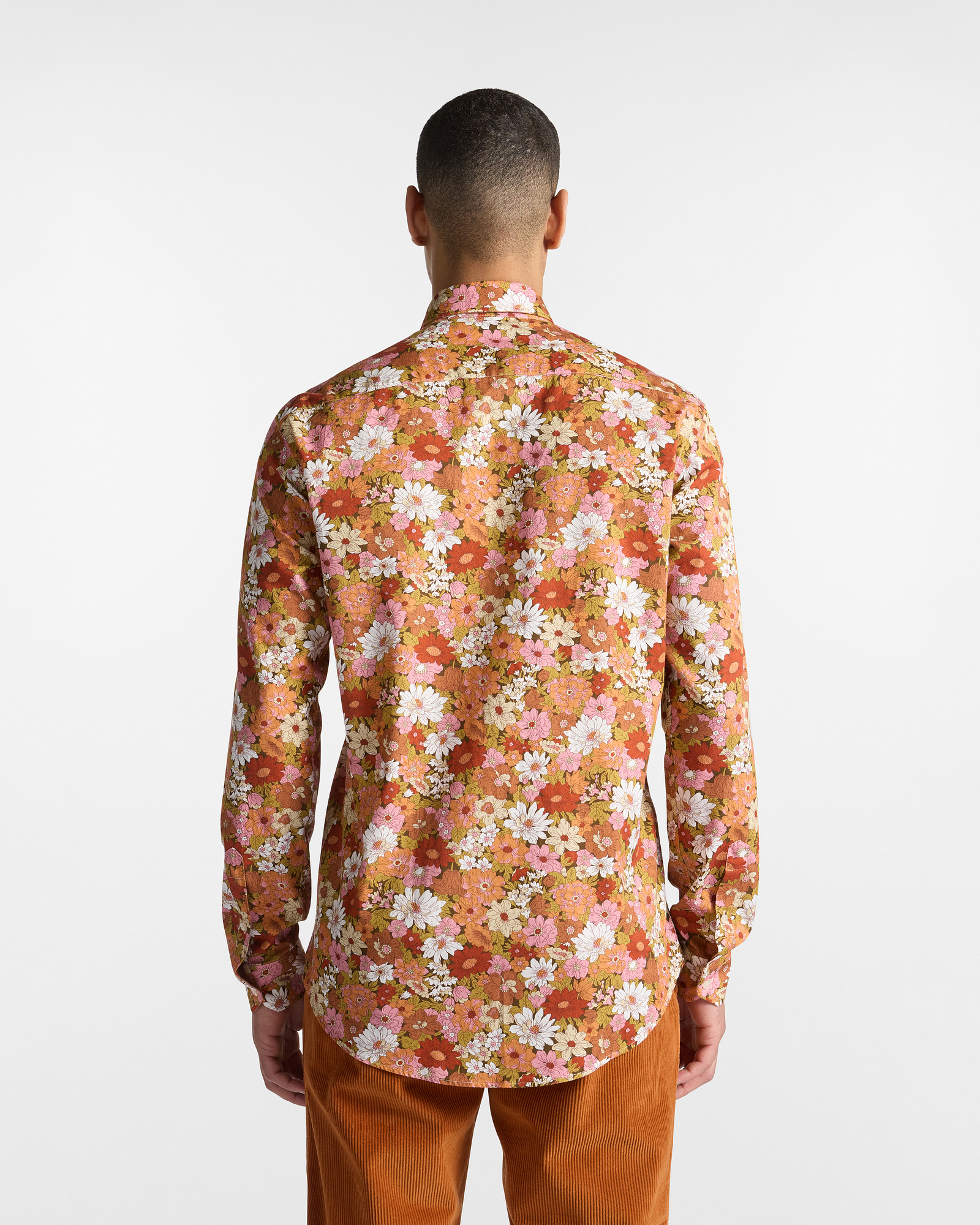 All-Over Floral Shirt, Orange, large image number 1