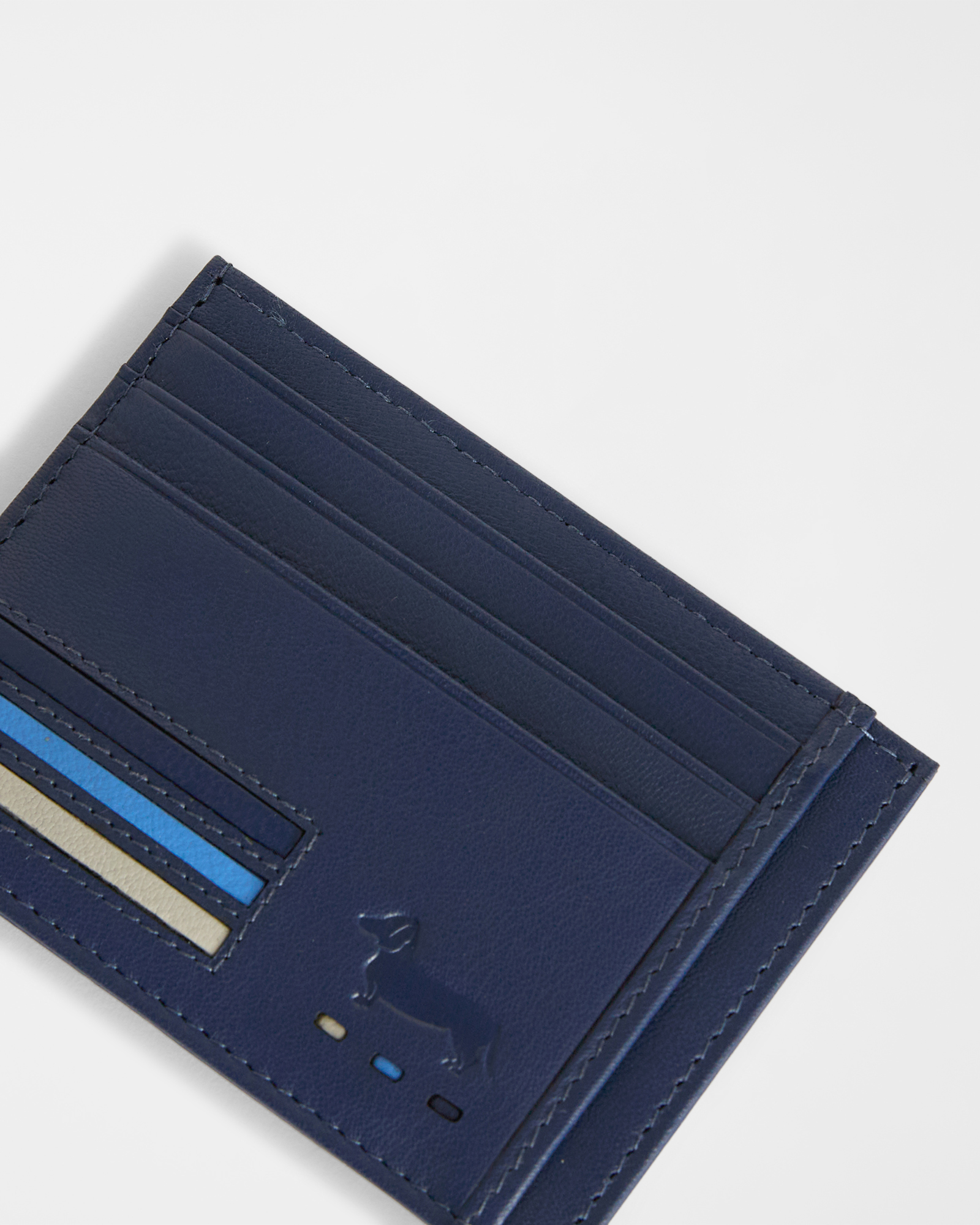 Men's leather card holder, Blue, large image number 2