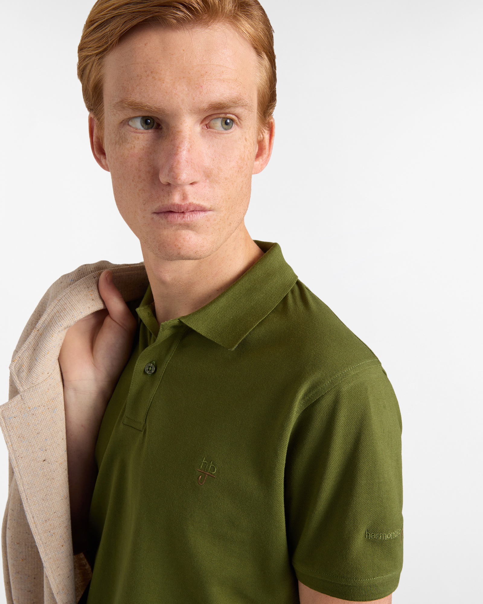 Polo uomo basic tinta unita, Verde militare, large image number 2