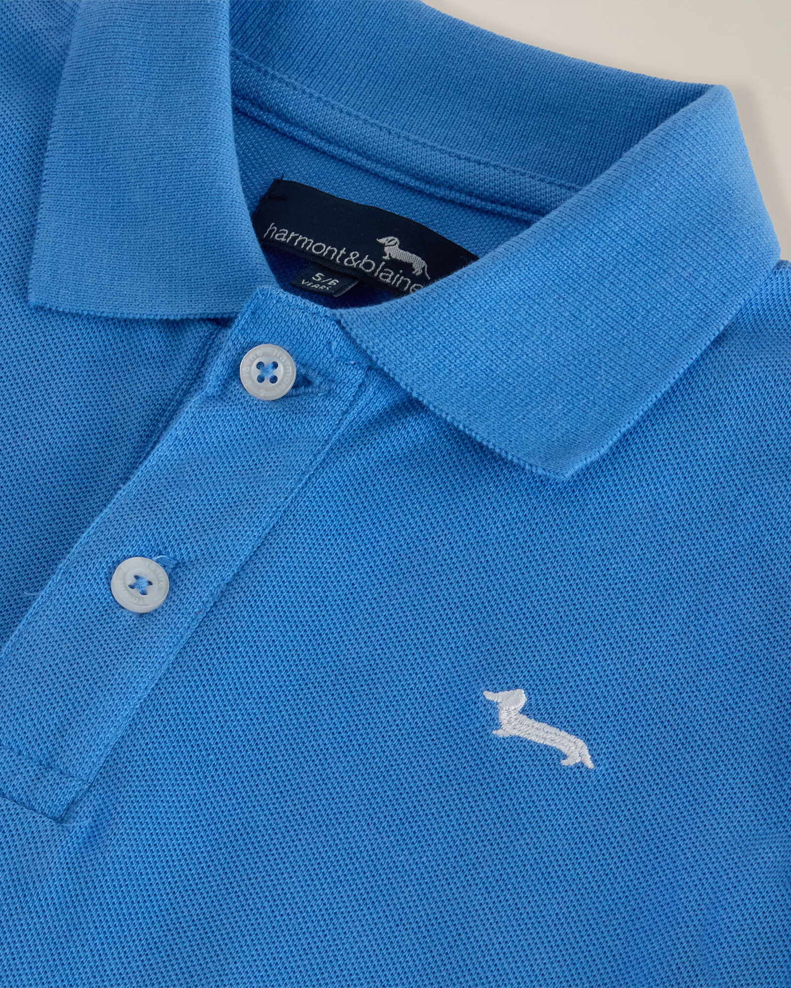 Polo piquet con ricamo logo, Azzurro, large image number 2