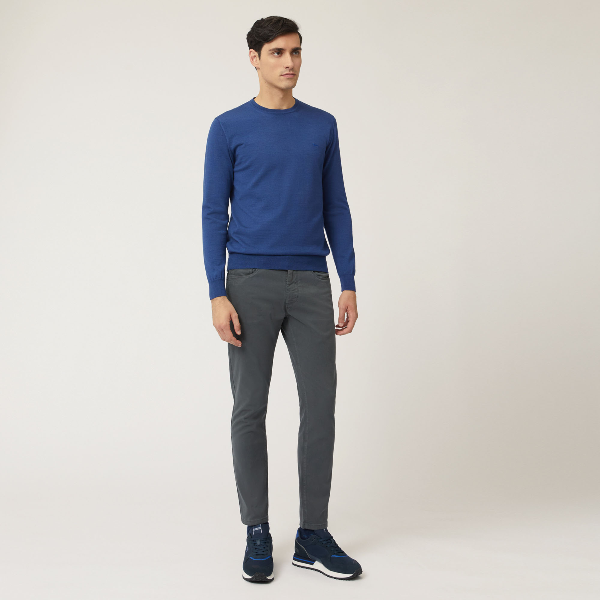 Slim-Fit Five-Pocket Pants, Gray, large image number 3