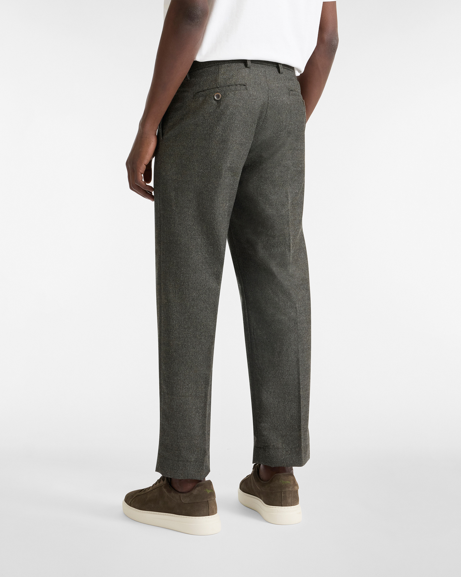 Pantalones Chinos de Ajuste Suelto en Lana Cápsula Artisanía a Colores