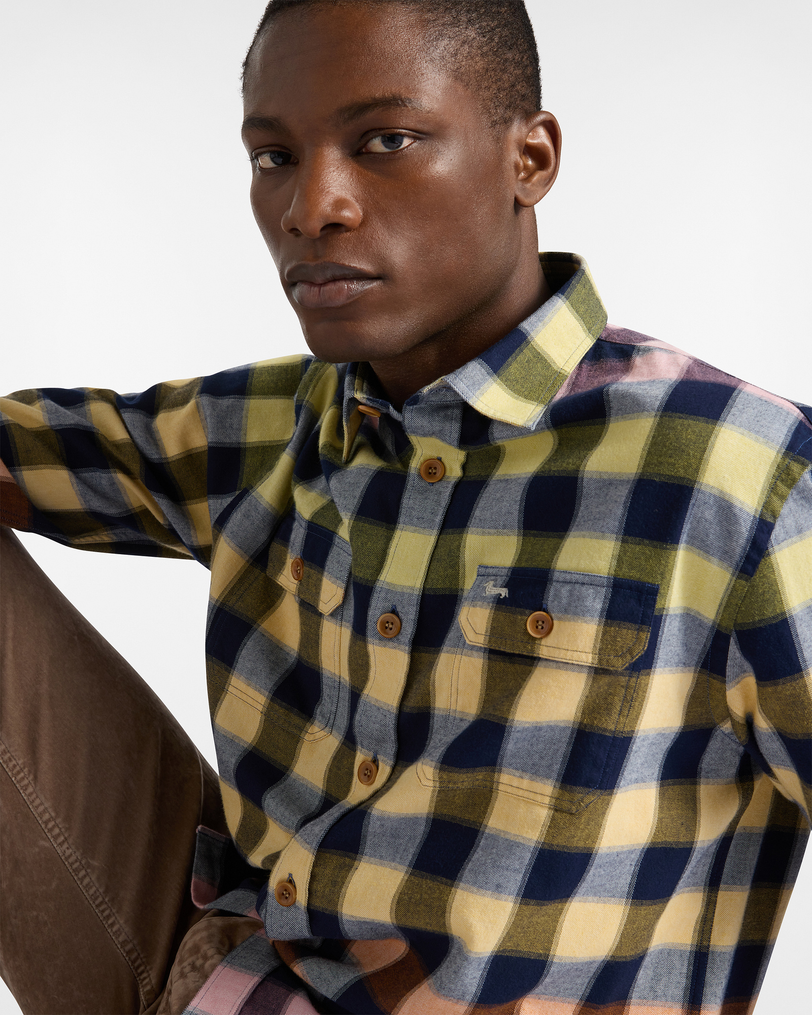 Sobrecamisa con Motivo Maxi Check, Azul Navy, large image number 2