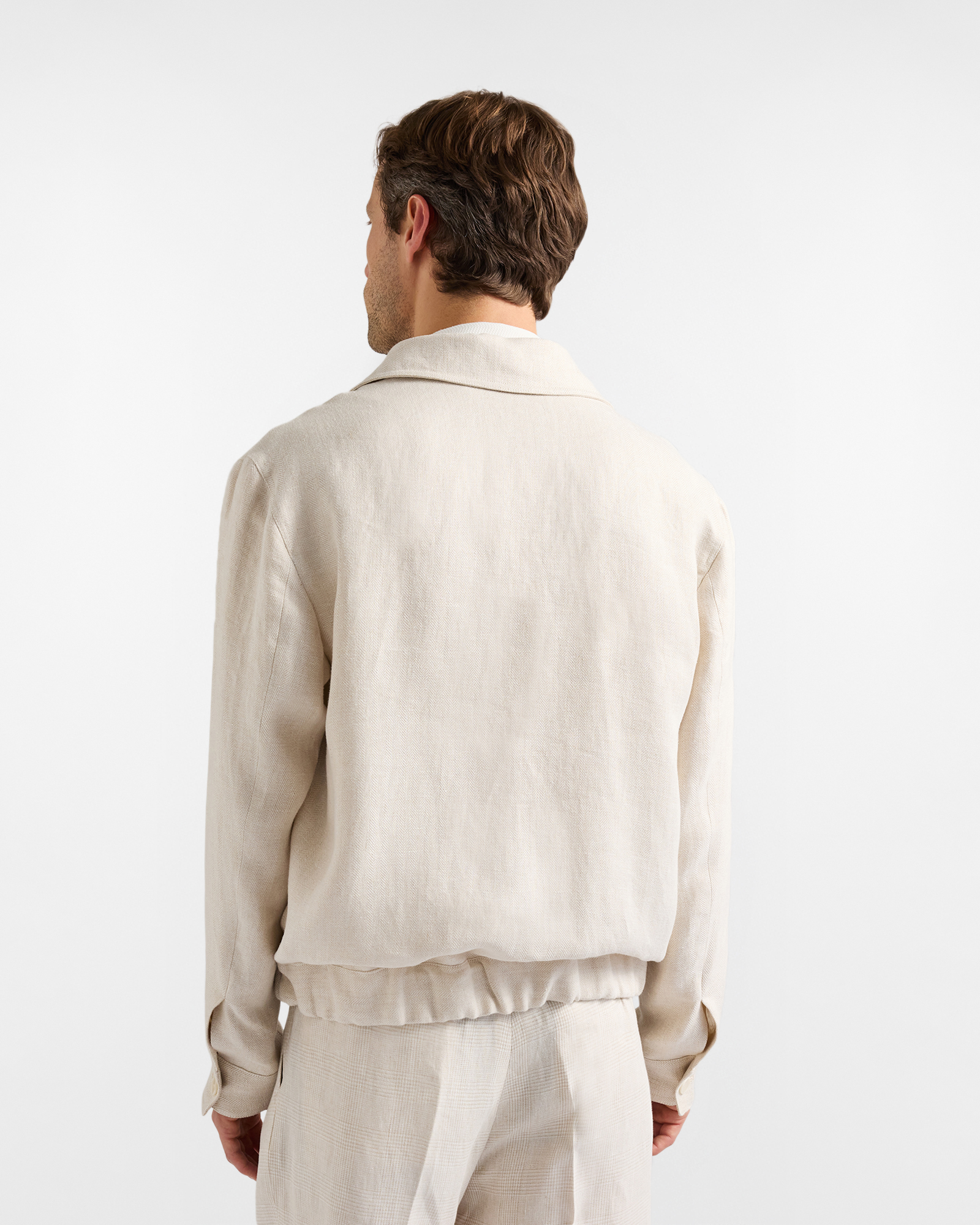 Men's Craftsmanship in Color bomber jacket in pure linen