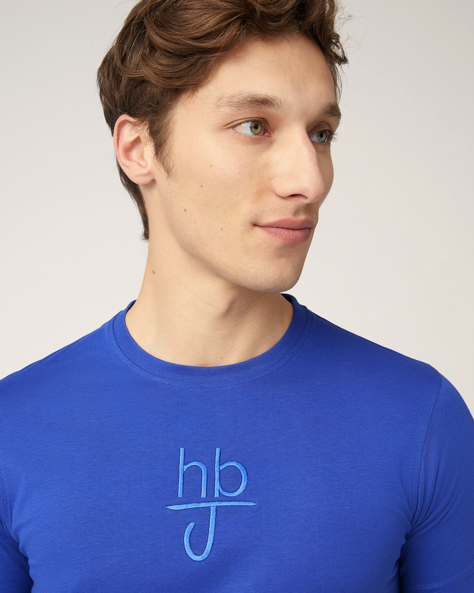 T-Shirt with Maxi Embroidery, Electric Blue, large image number 2
