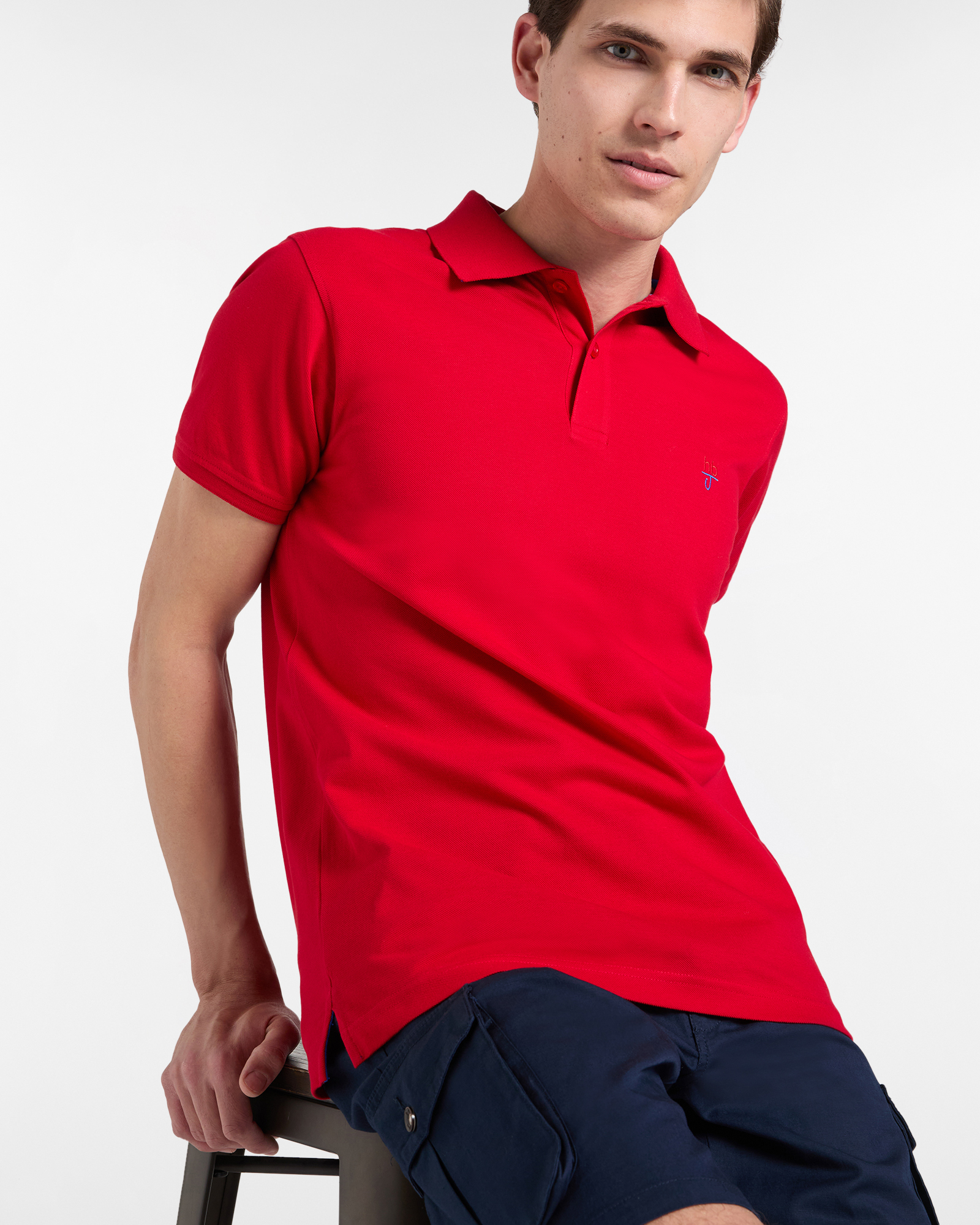 Polo uomo basic tinta unita, Rosso, large image number 2