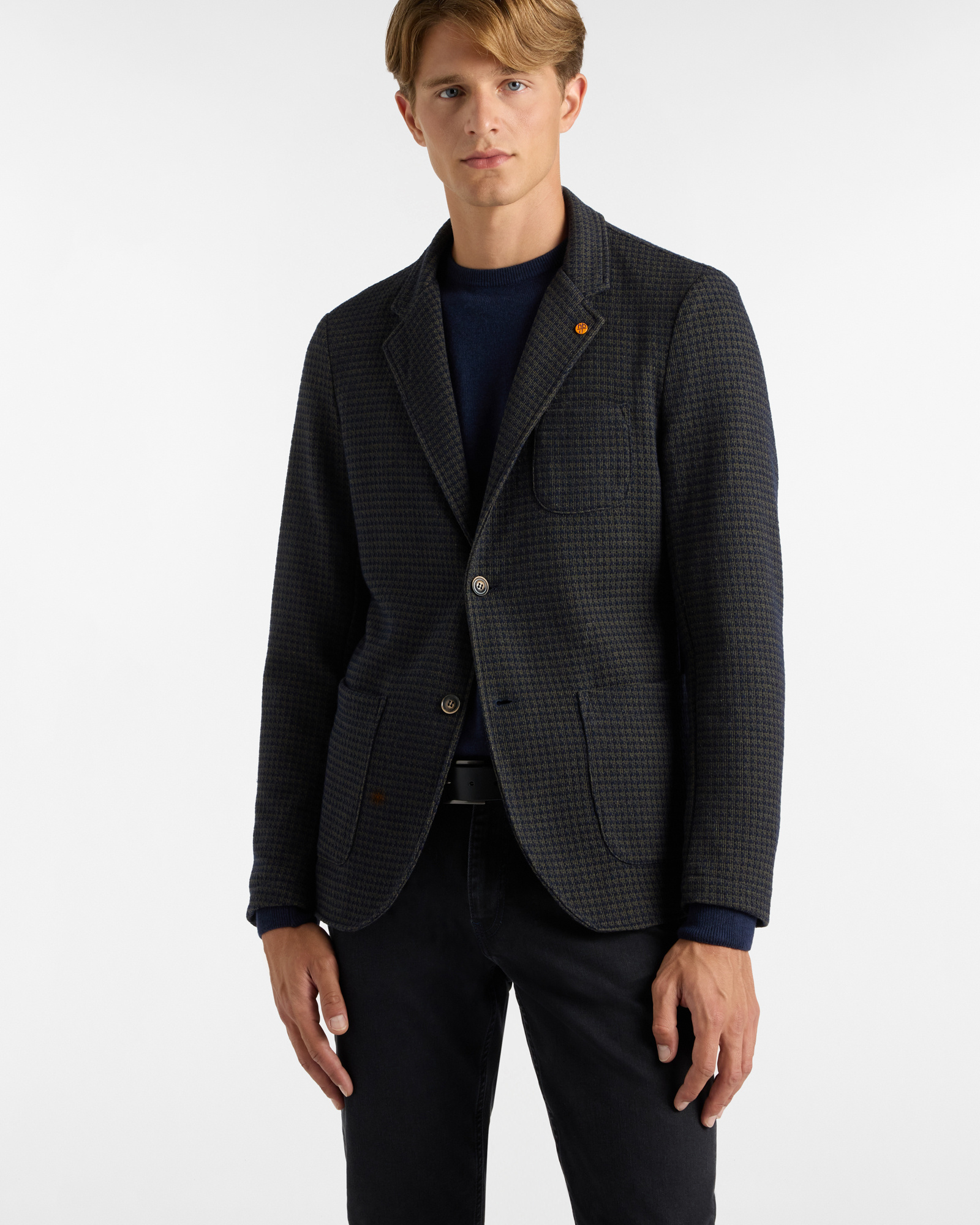 Giacca misto cotone con check