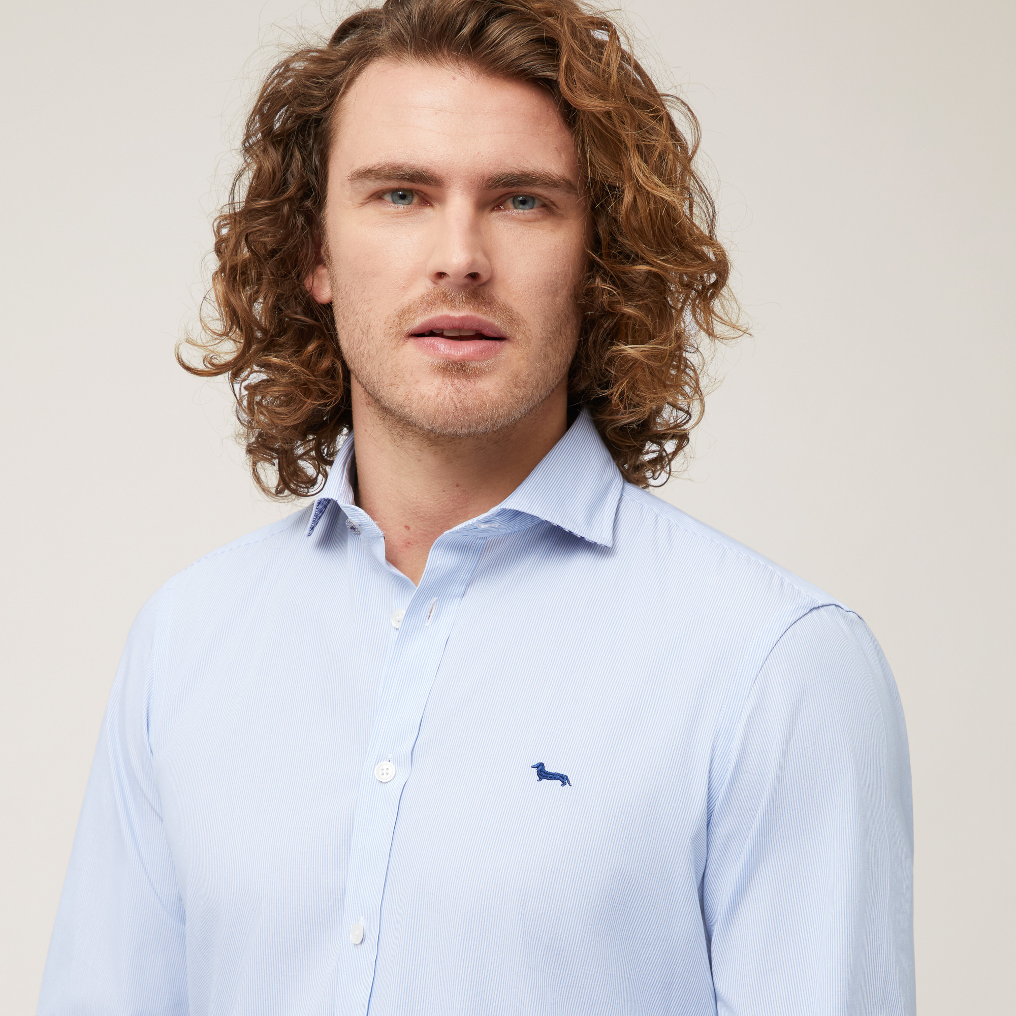 Shirt with Contrasting Inner Detail, Sky Blue, large image number 2