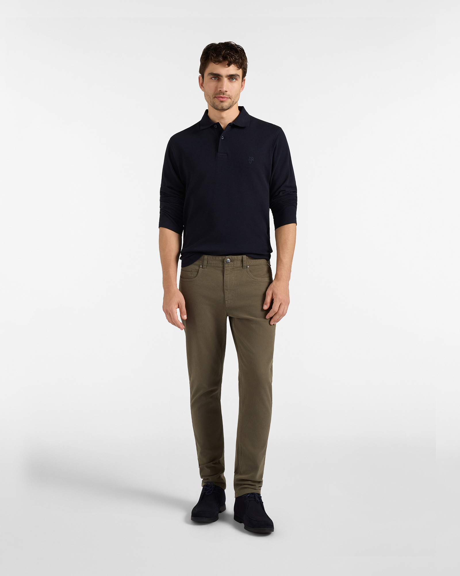 Pantalone HBJ Uomo Narrow Fit 5 Tasche in Cotone Stretch, VERDE, large