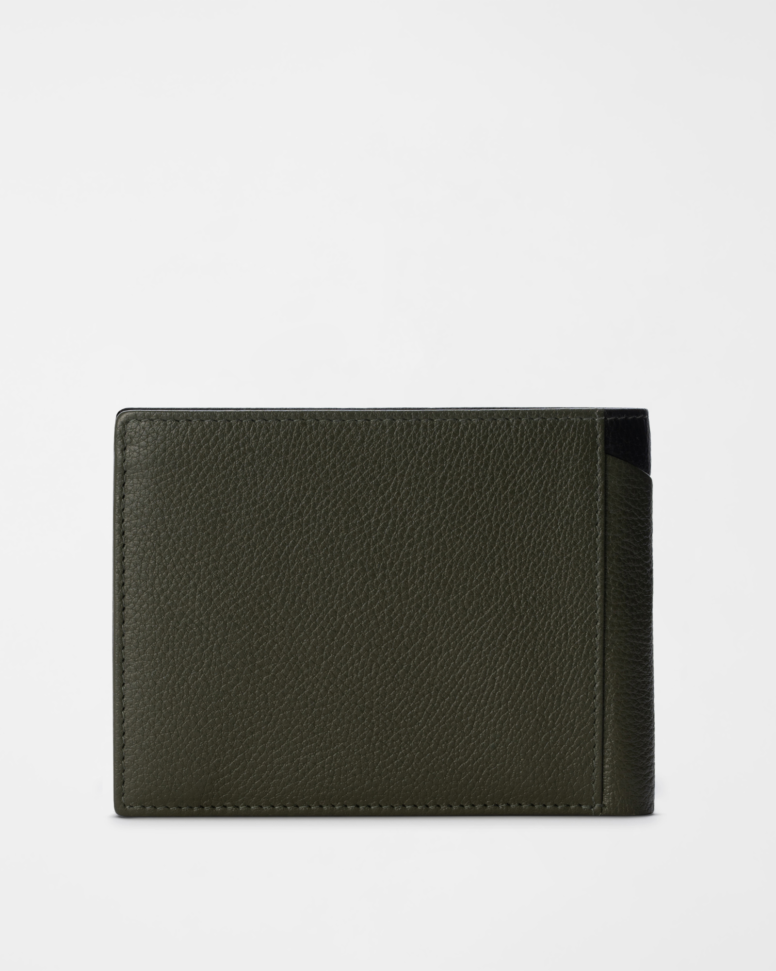 Men&rsquo;s Two-Tone Genuine Leather Wallet with Coin Pocket, GREEN, large