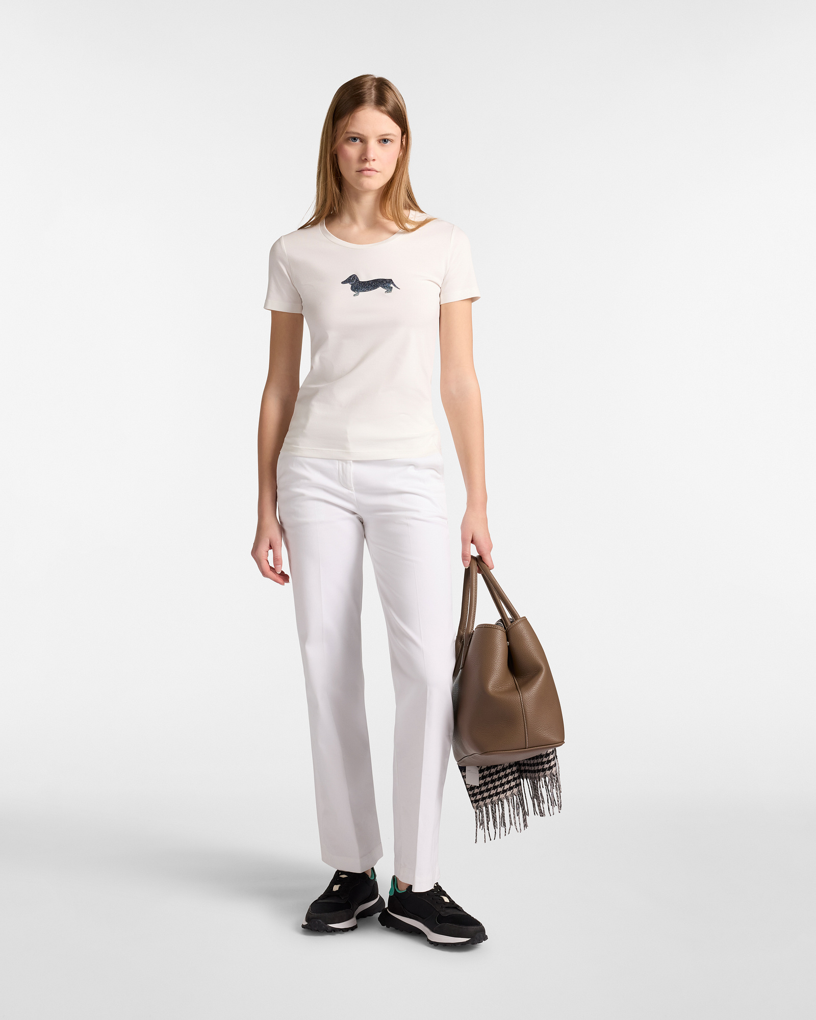 Camiseta con Perro Salchicha de Strass, Blanco Leche, large image number 3
