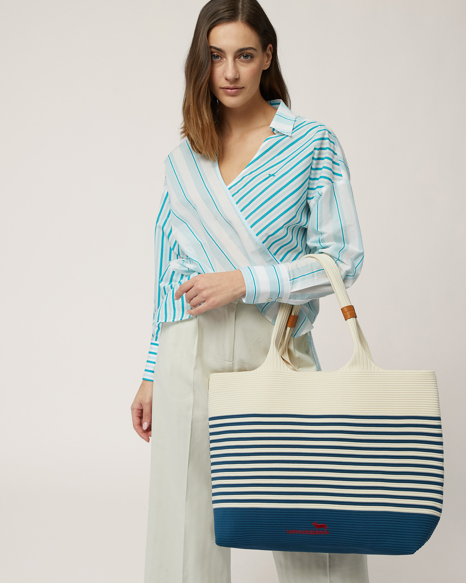 Shopper-Tasche Positano, Beige/Blau, large image number 3