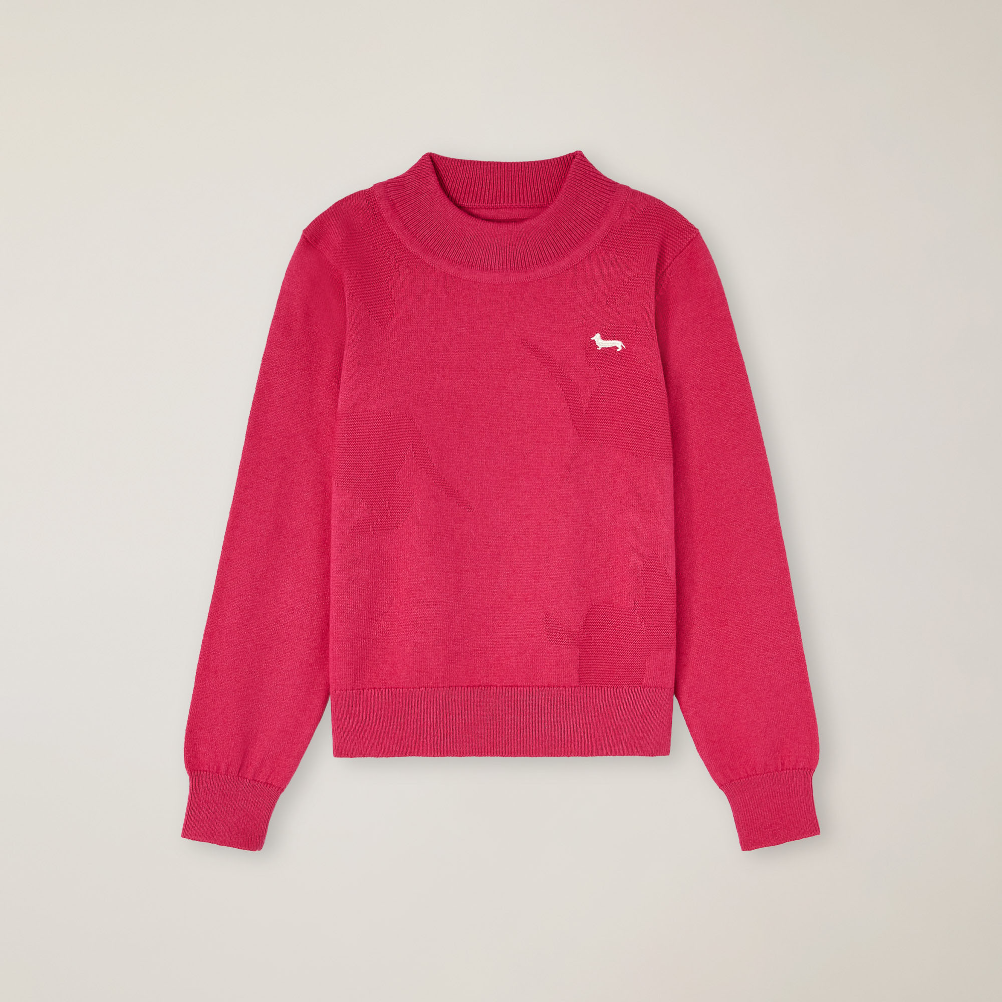 Maglia con intarsio Bassotti, Fuxia, large image number 0