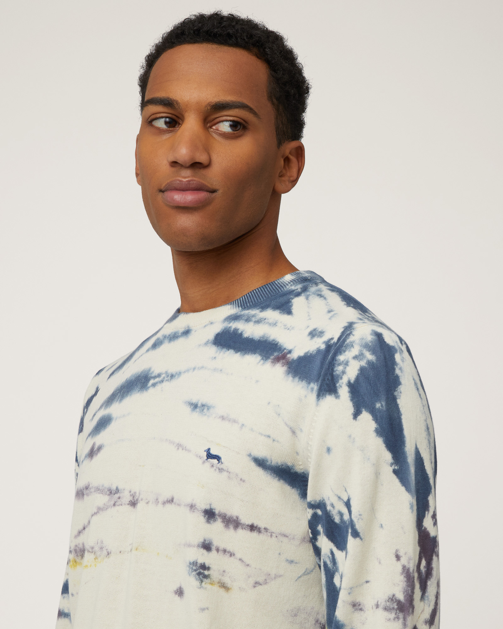 Multicolor Tie-Dye Crew-Neck, Dark Lavender, large image number 2
