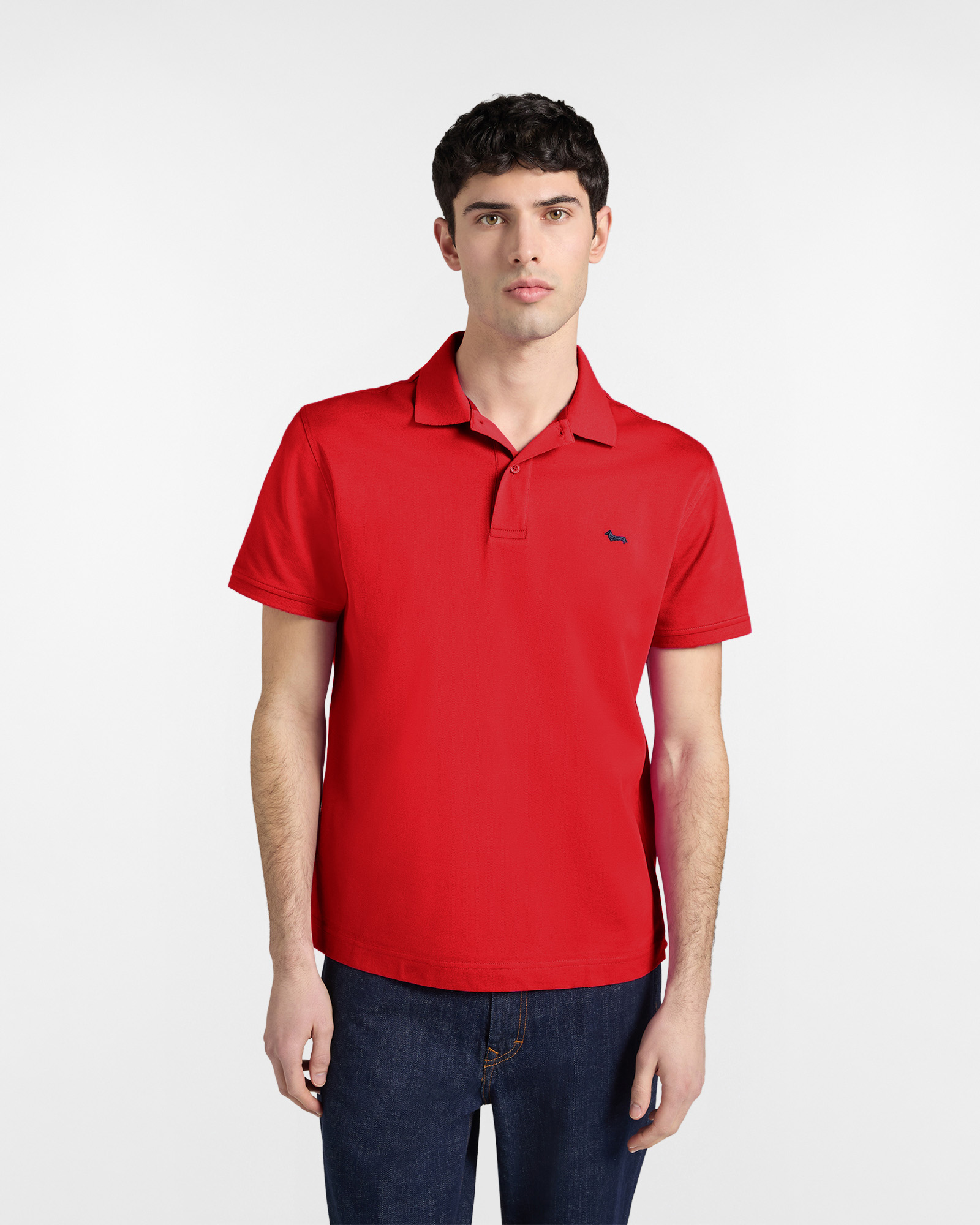 Polo b&aacute;sico de hombre de piqu&eacute;, Rojo, large