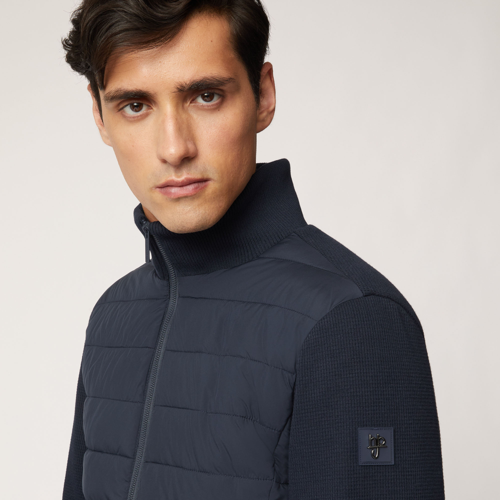 Giubbotto In Doppio Tessuto Con Trapuntatura Frontale, Light Blue, large image number 2