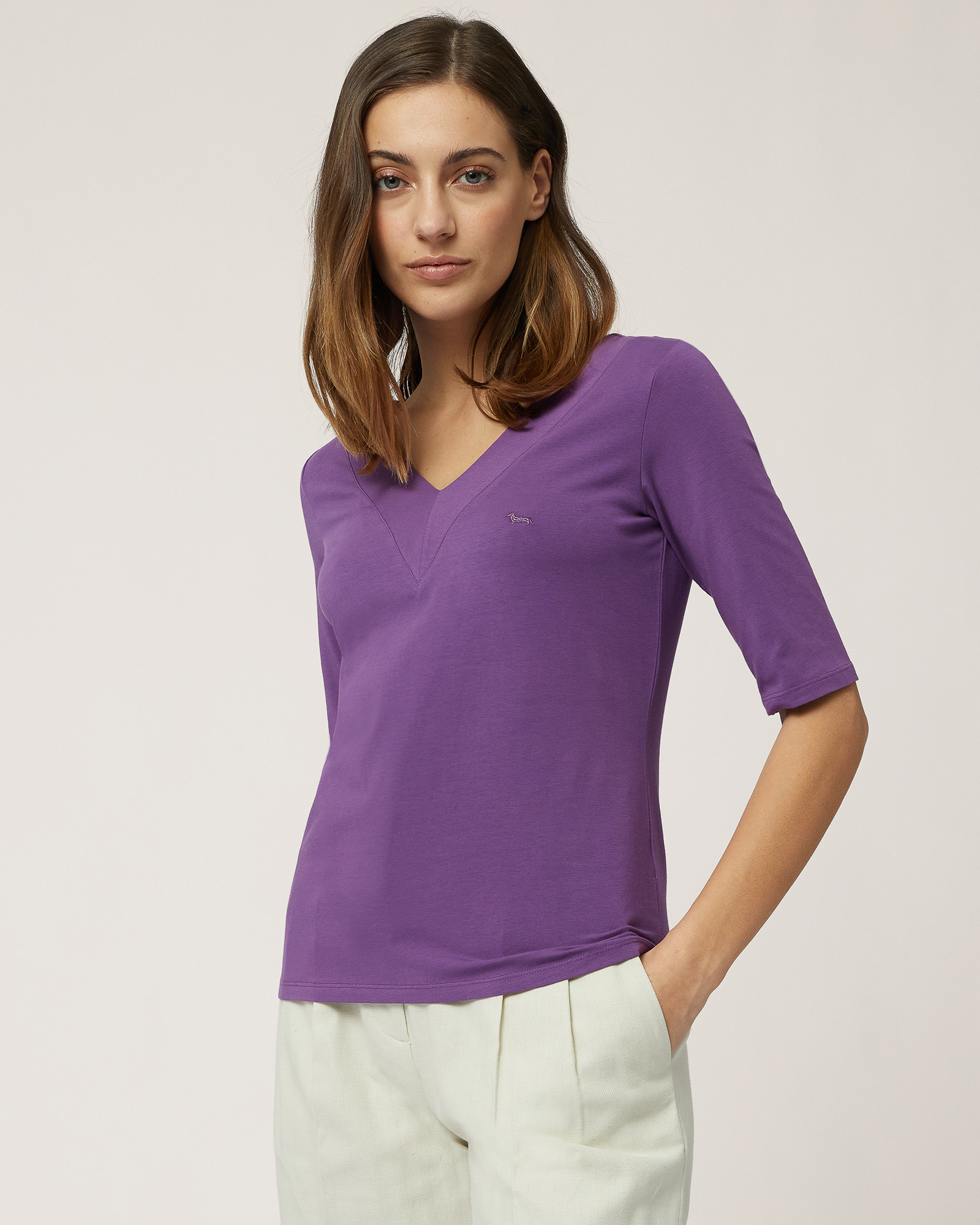 Maglia In Cotone Scollata A V
