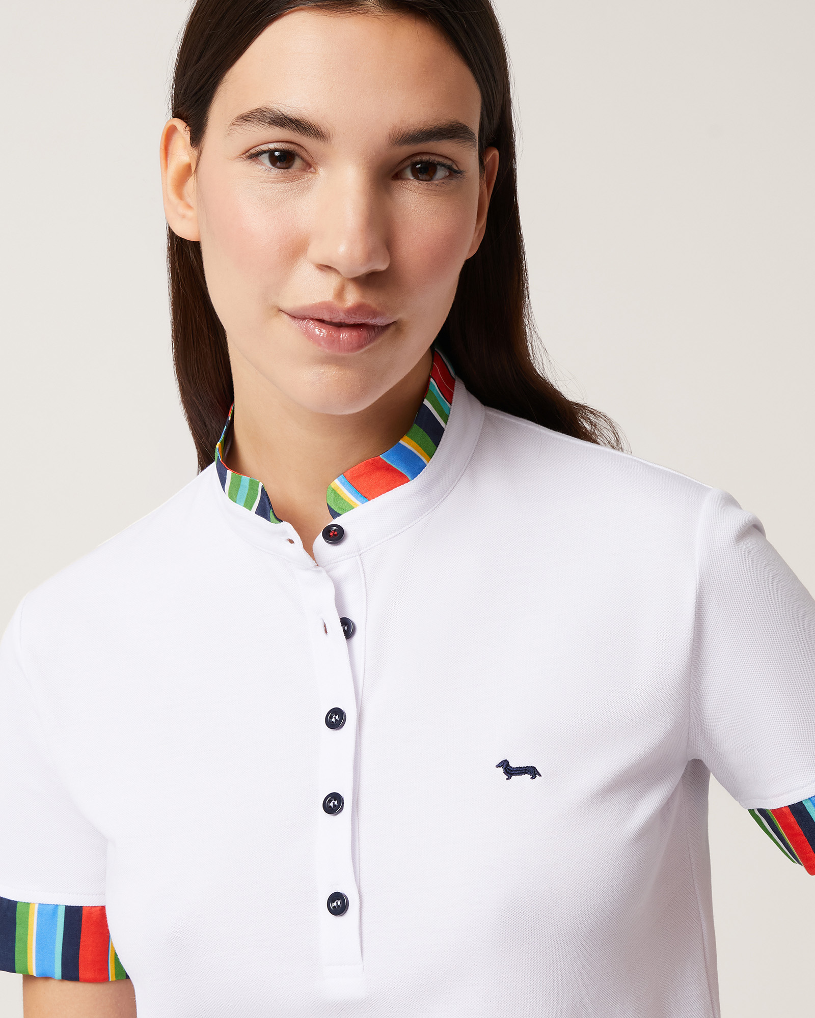 Polo con cuello mao, Blanco, large image number 2
