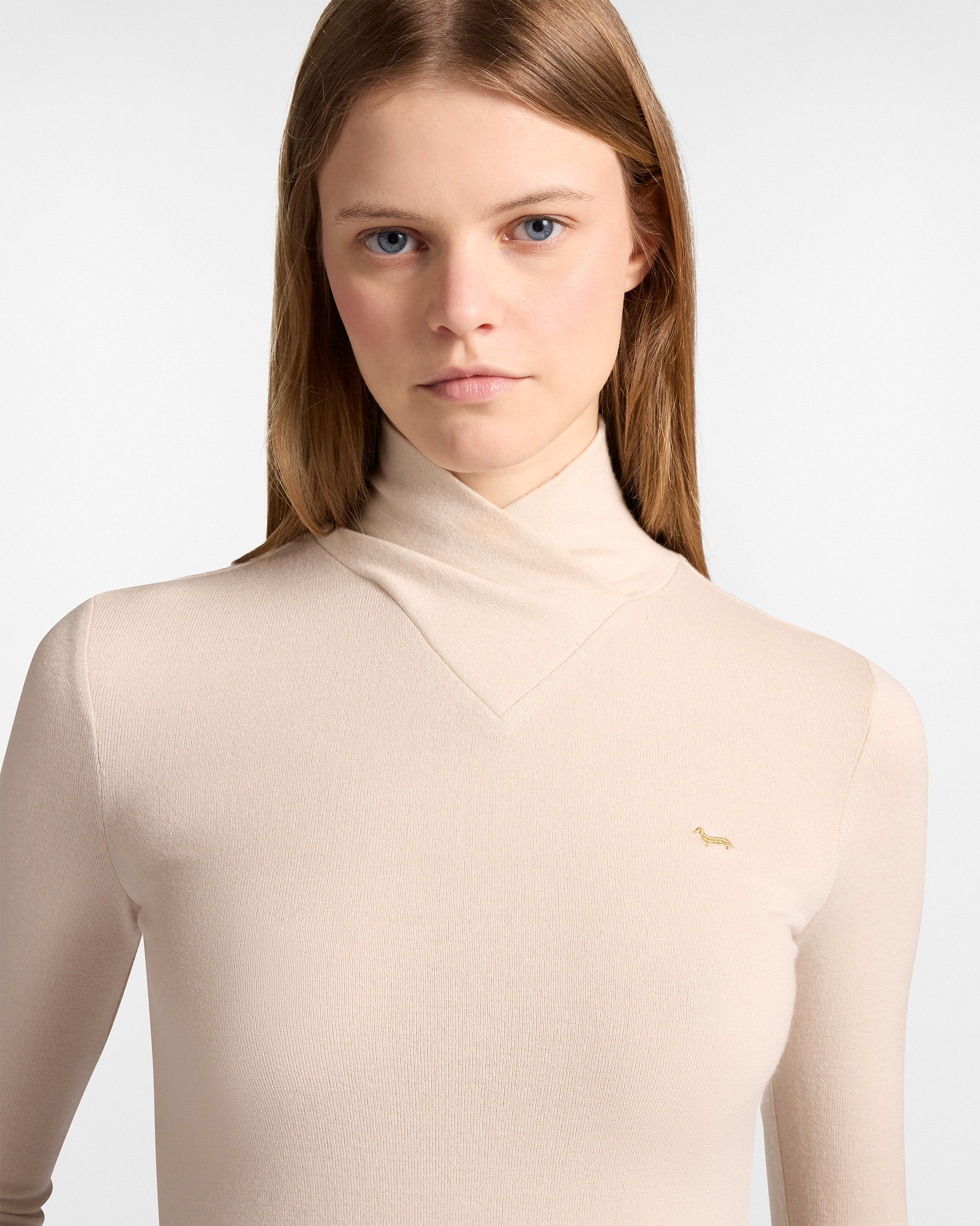 Dolcevita con Cuello Cruzado, Beige, large image number 2
