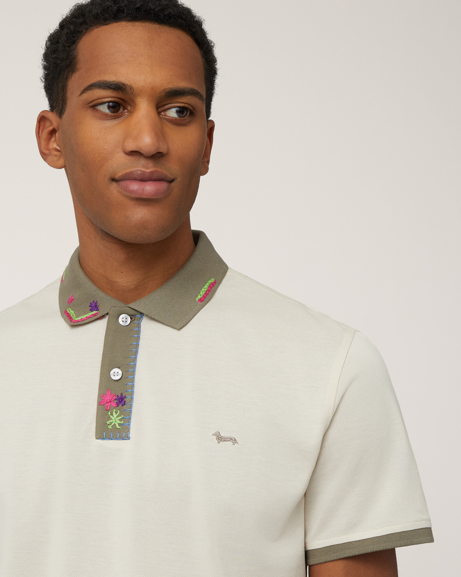 Poloshirt mit handgefertigter Stickerei, Staub, large image number 2