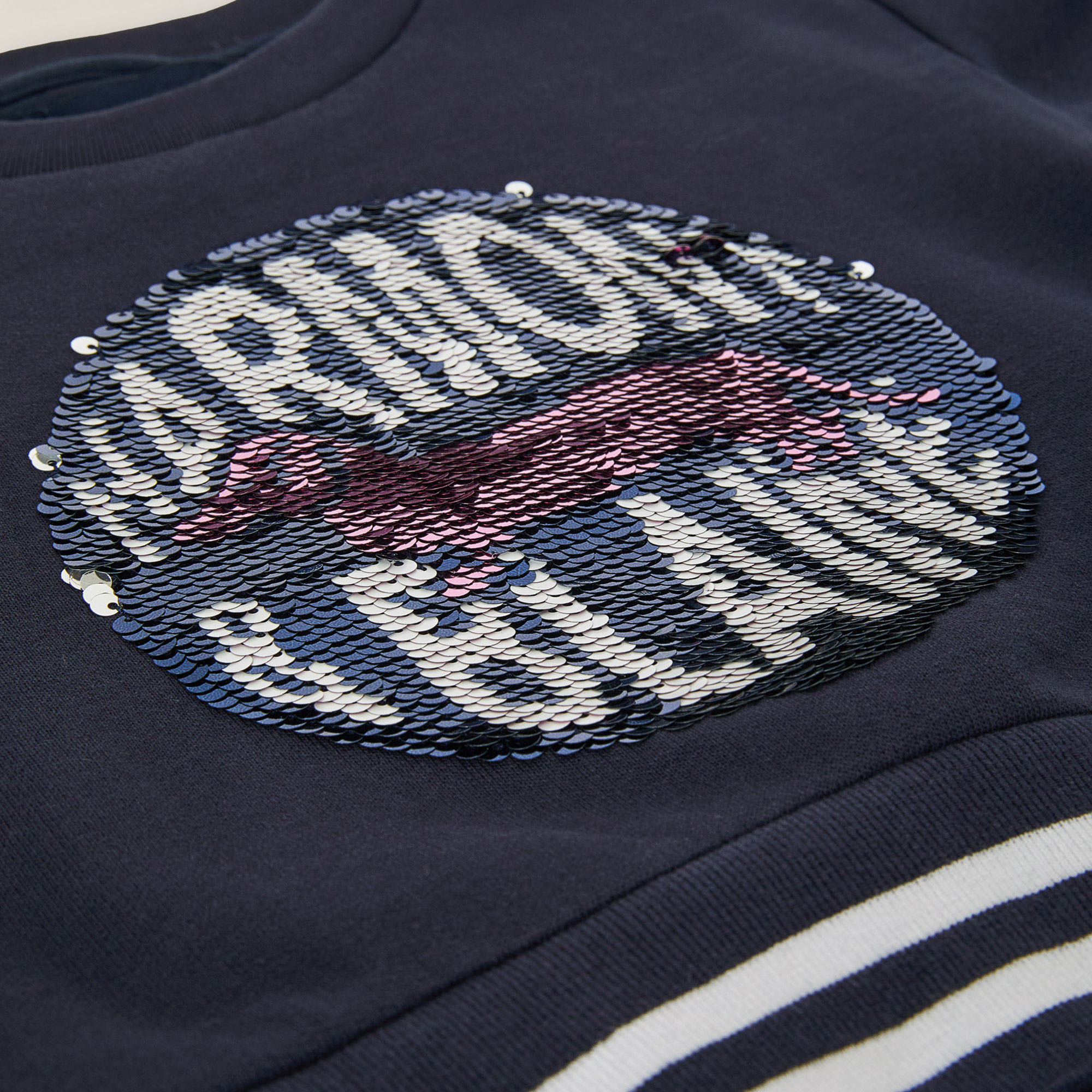 Crew-neck sweatshirt with logo print, Navy blue, large image number 2