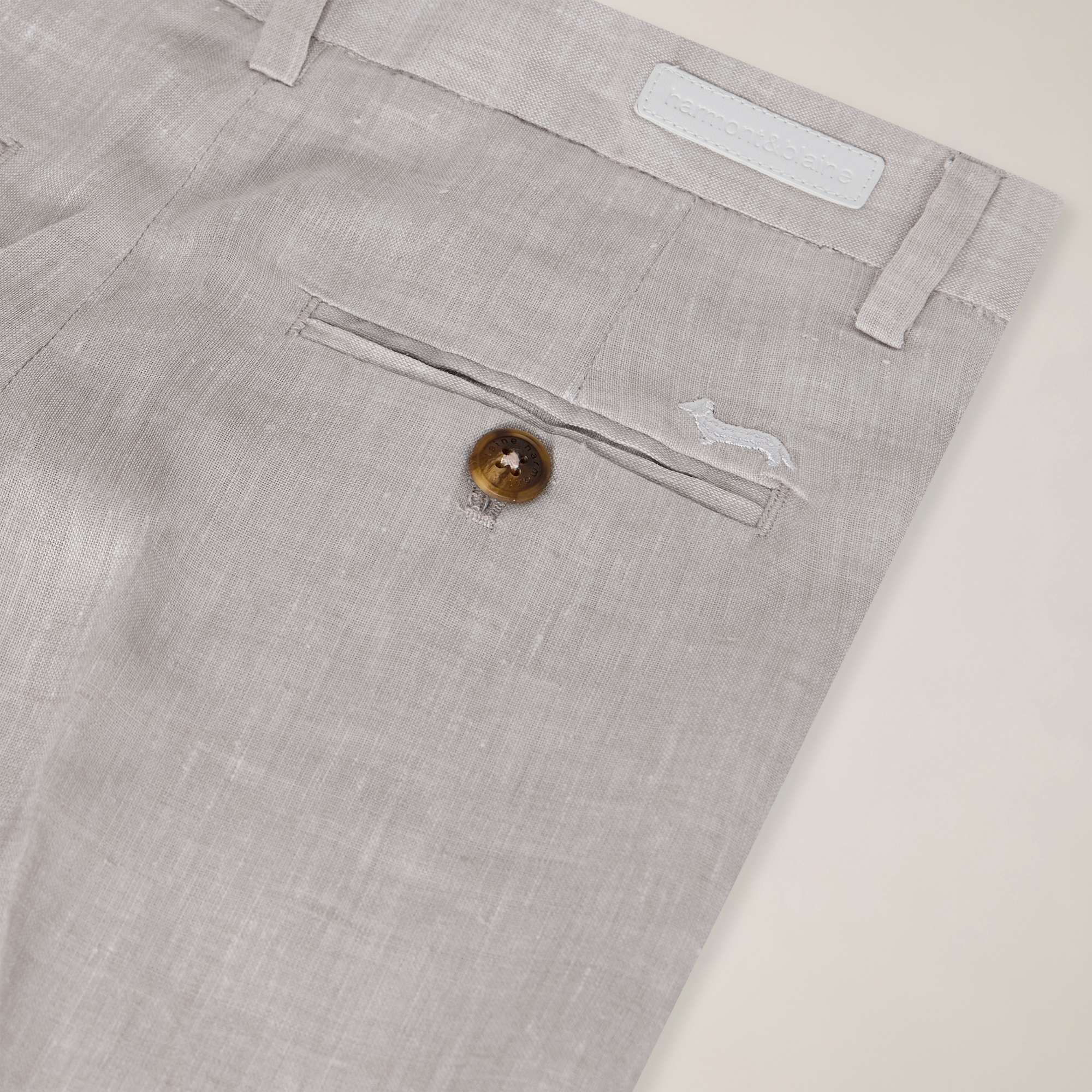 Linen pants with slash pocket, Ecru, large image number 2