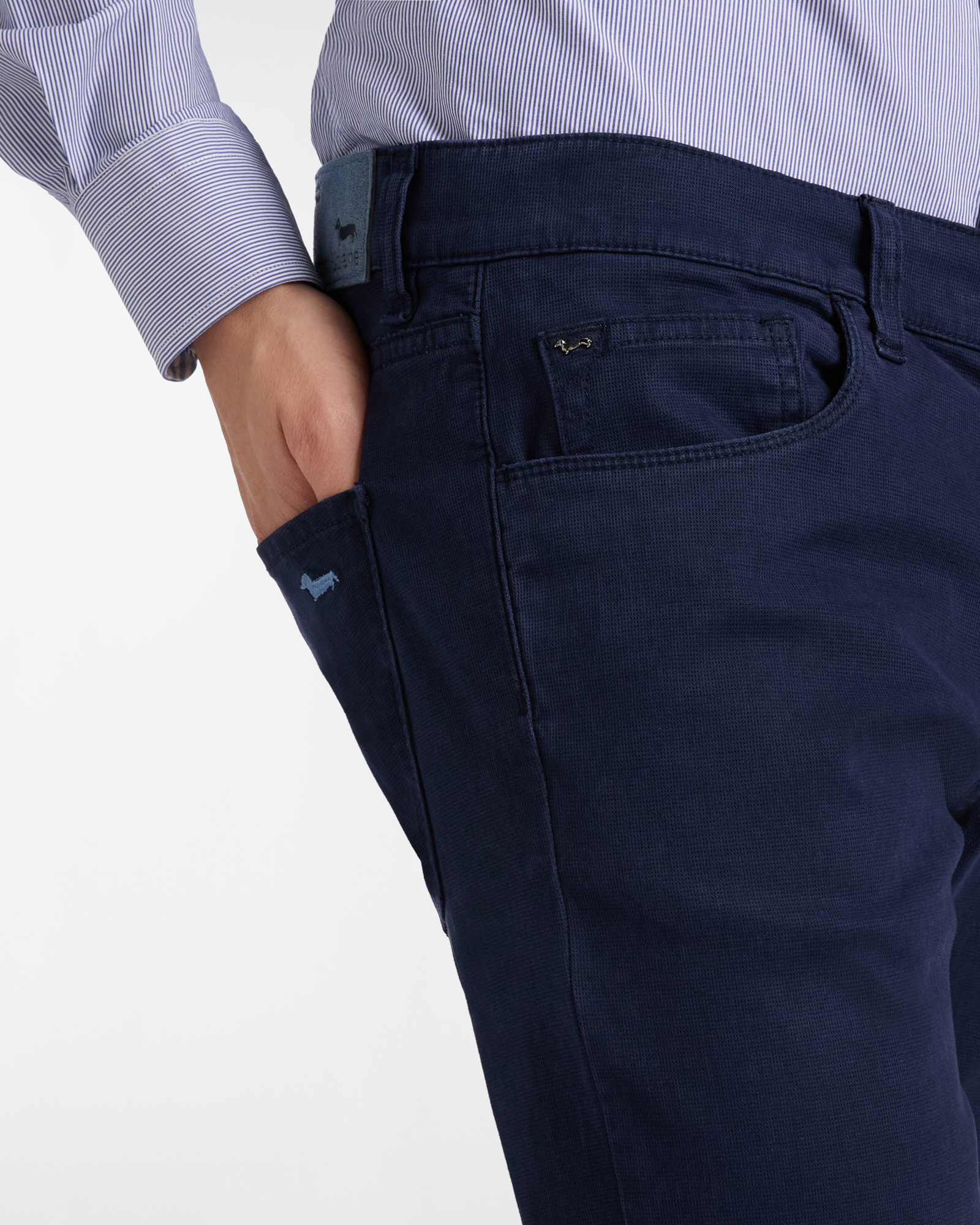 Five-Pocket Slim Fit Pants, Navy Blue, large image number 2