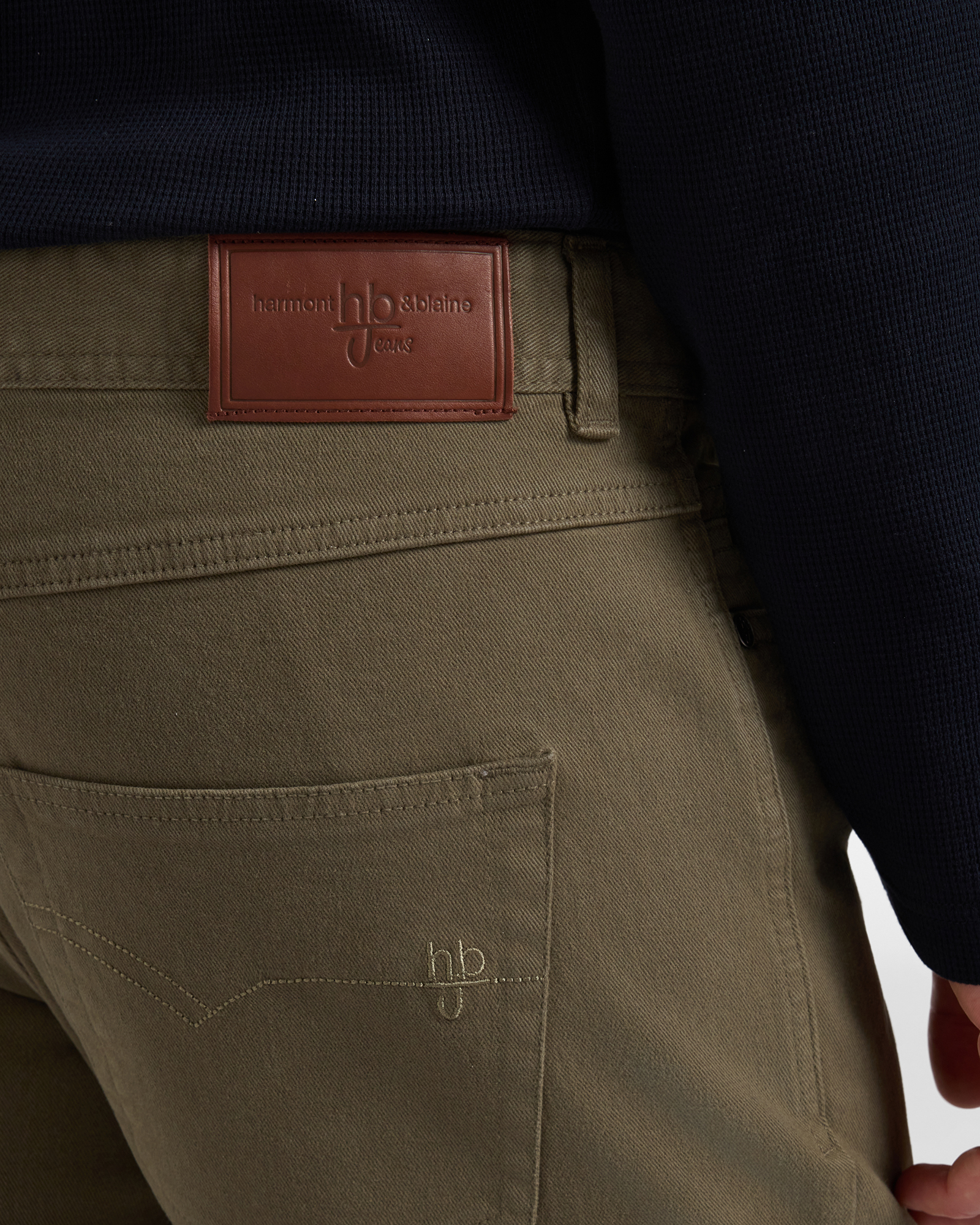 Pantalone HBJ Uomo Narrow Fit 5 Tasche in Cotone Stretch, VERDE, large