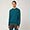 Pullover Girocollo Con Toppe Sui Gomiti, Verde Petrolio, swatch