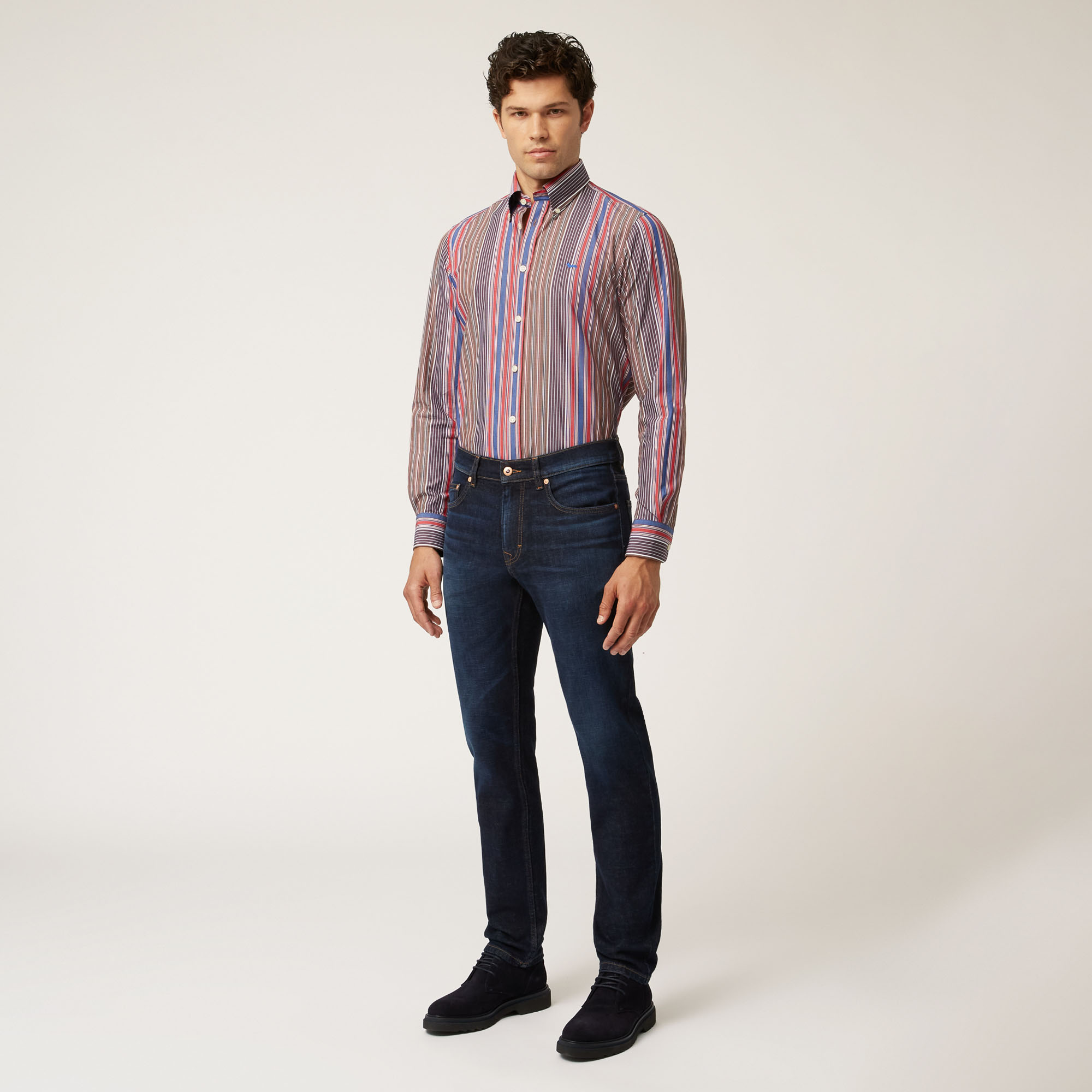 Pantalone Cinque Tasche In Denim, Blu Denim, large image number 3