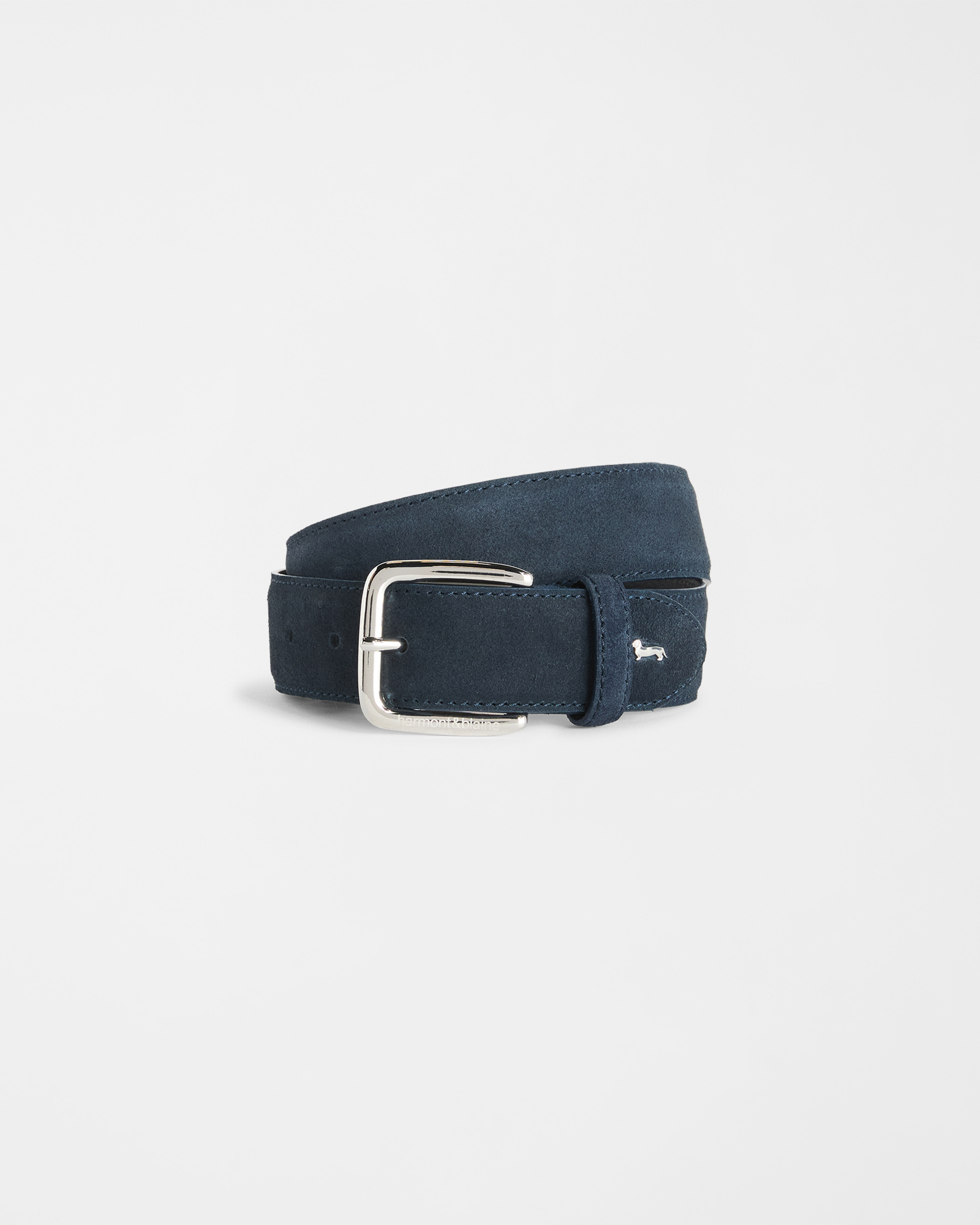 Suede leather belt, Blue, large