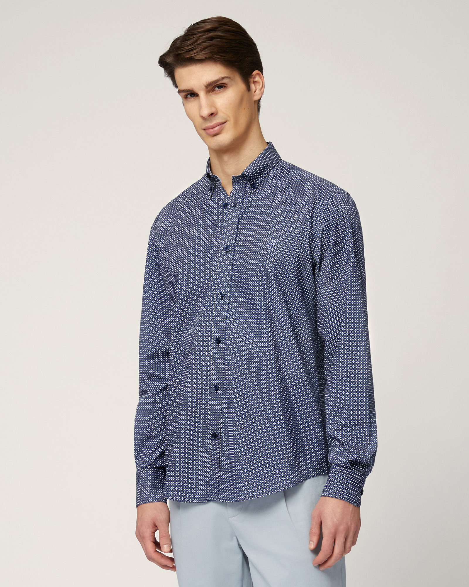 Camicia In Cotone Micromotivo