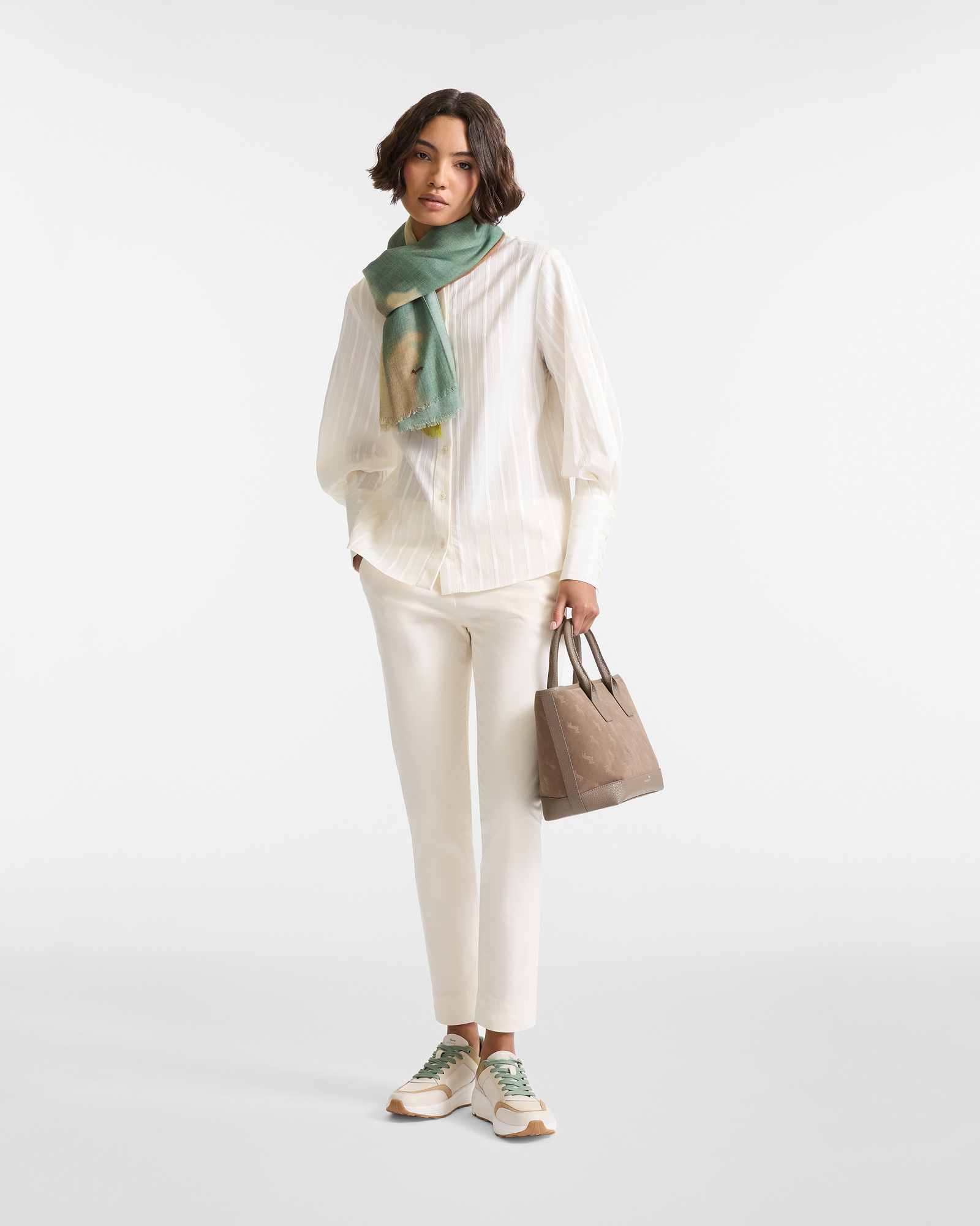 Stretch Gabardine Trousers, Beige, large image number 3