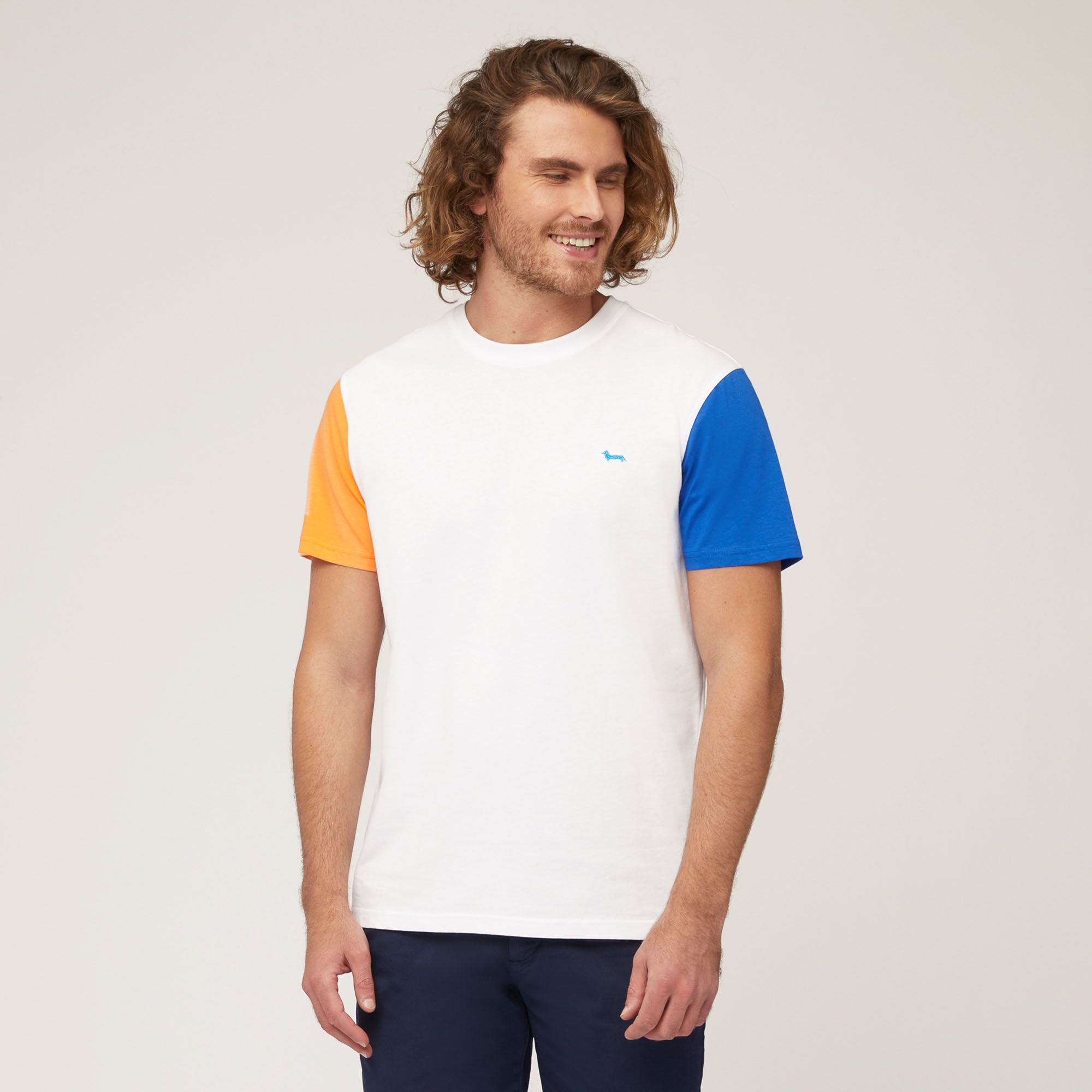 Camiseta de algodón con bloques de color