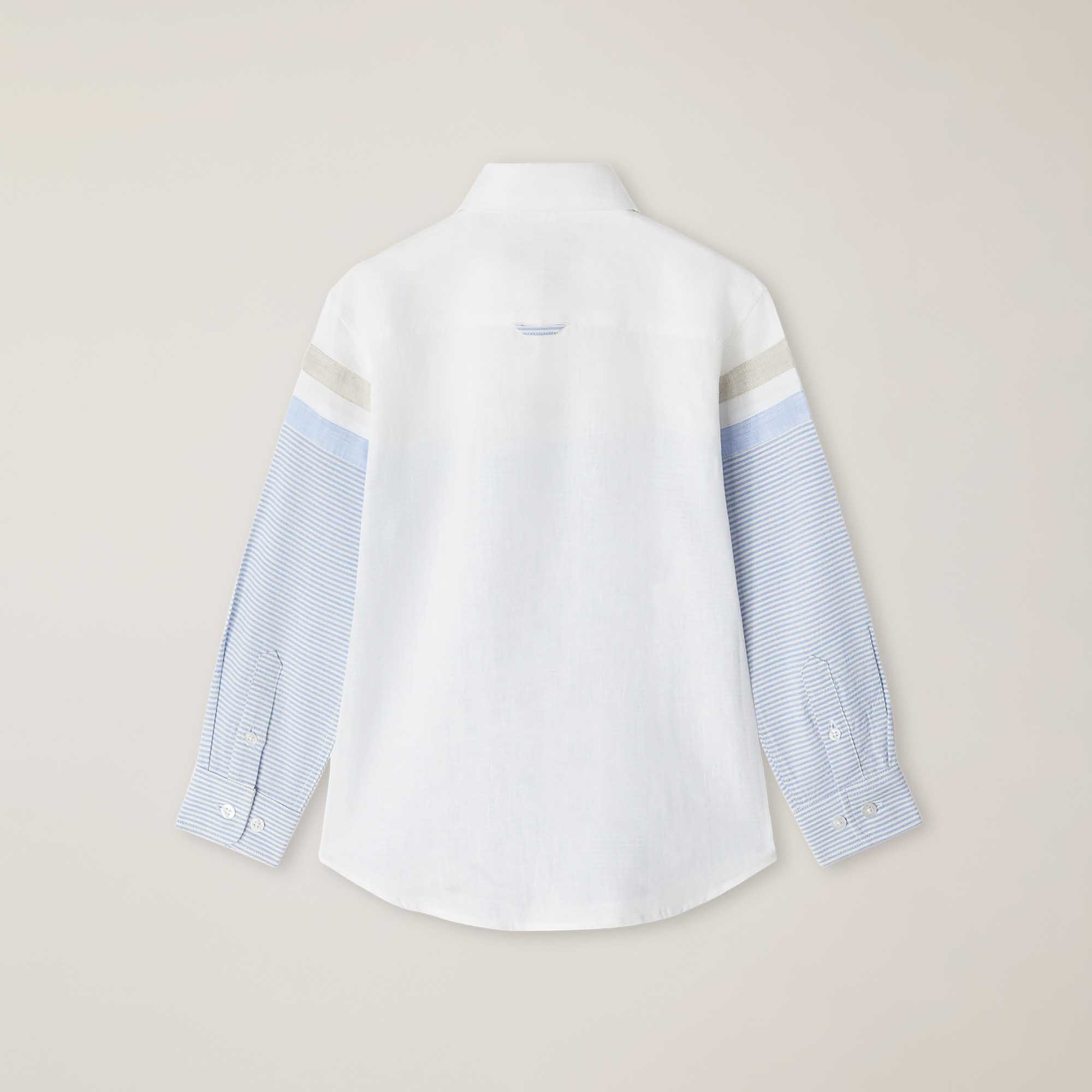 Special linen shirt with Dachshund embroidery, PALE SKY BLUE, large image number 1