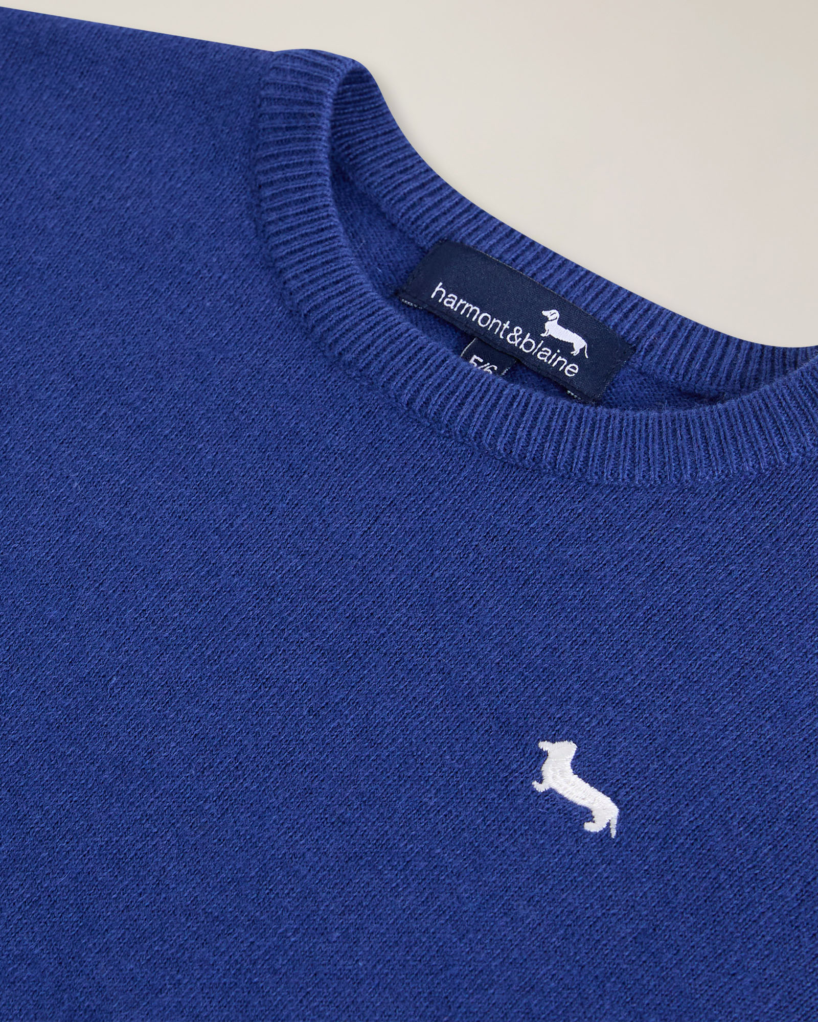 Crewneck sweater with embroidered logo, Marine Blue, large image number 2