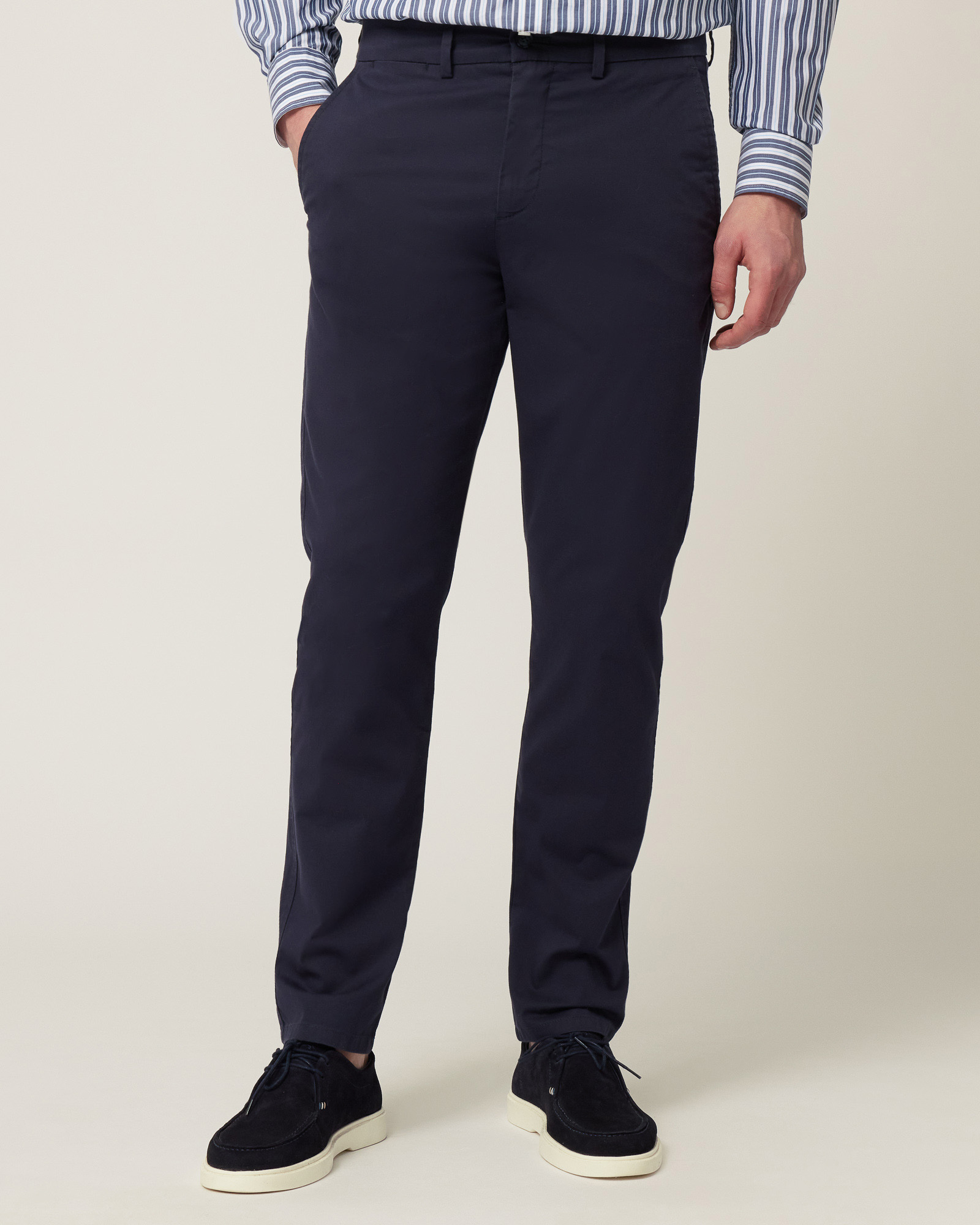Pantaloni Chino Narrow Fit, Blu Navy, large
