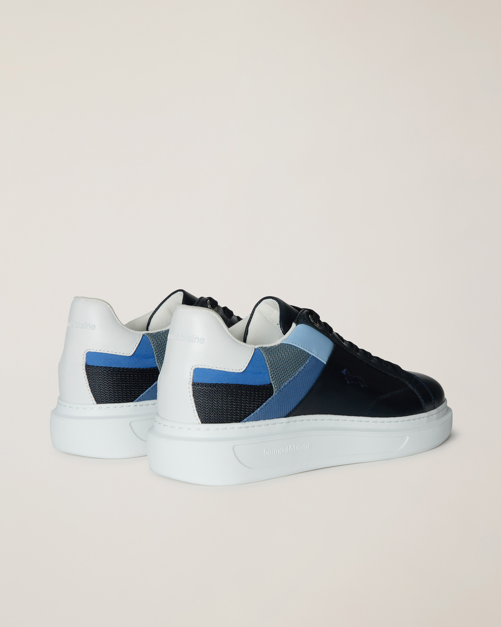 Sneaker with Patchwork Inserts, Blue/Multicolor, large image number 2