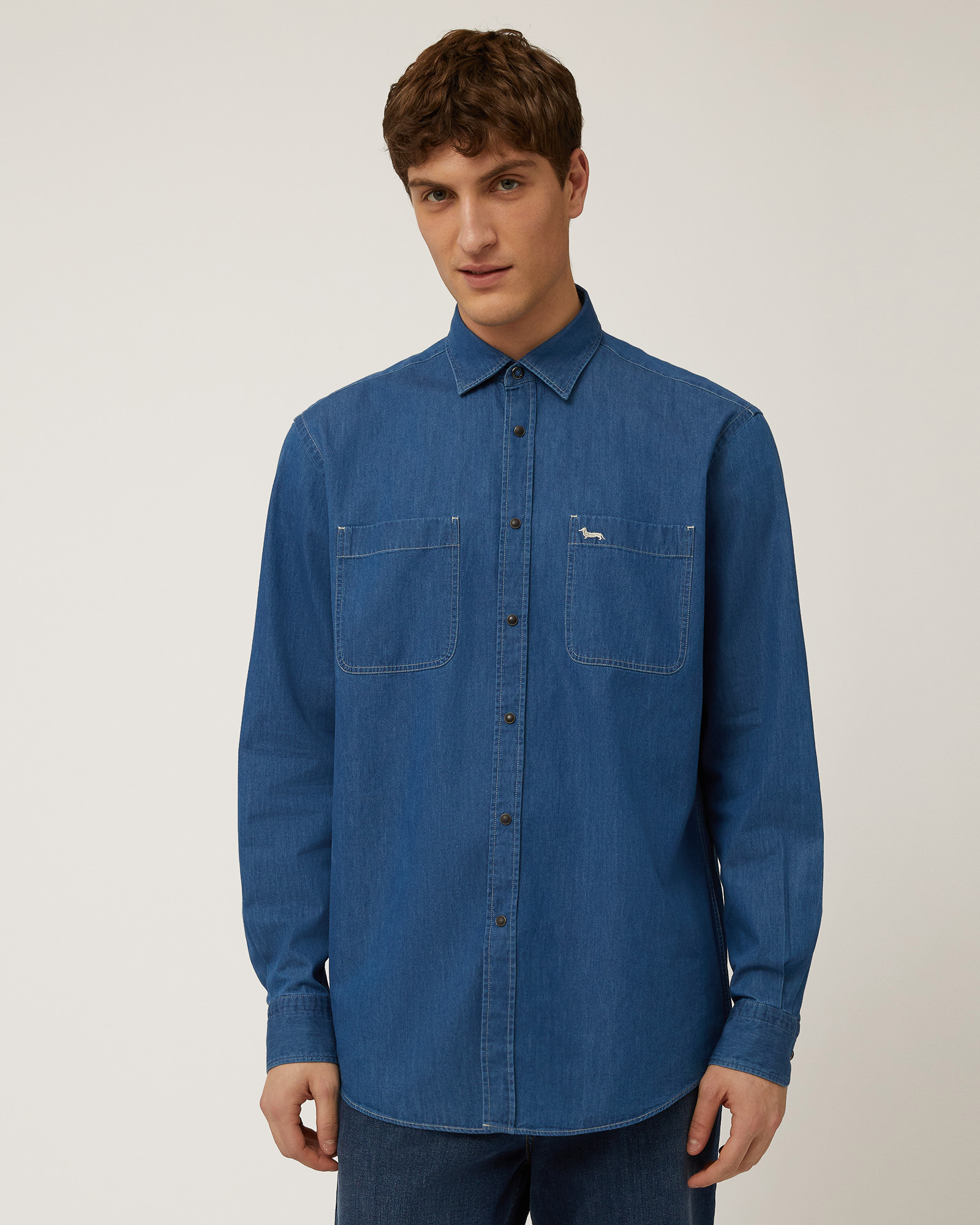 Denim Shirt with Dachshund