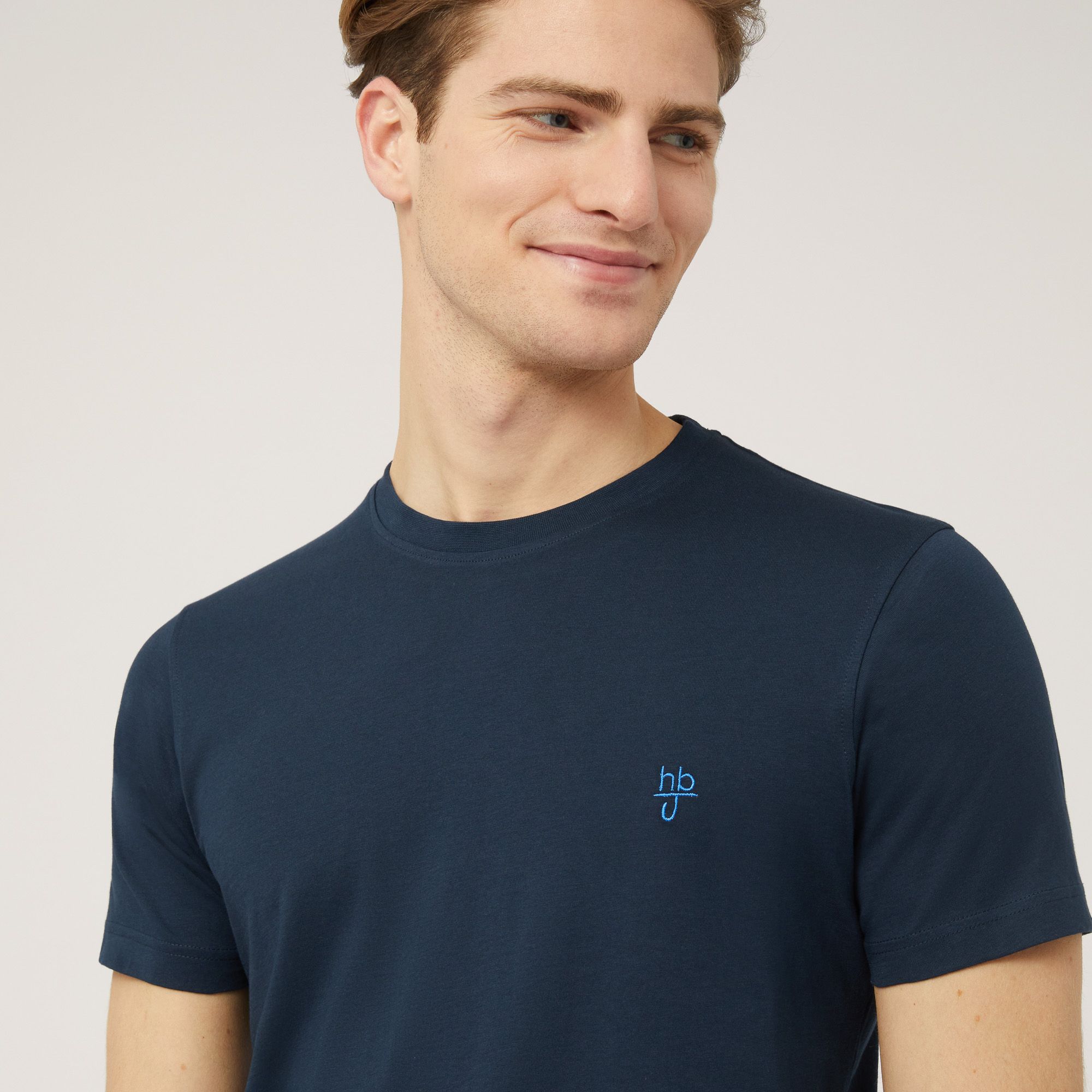 T-Shirt Monogramma A Contrasto, Light Blue, large image number 2
