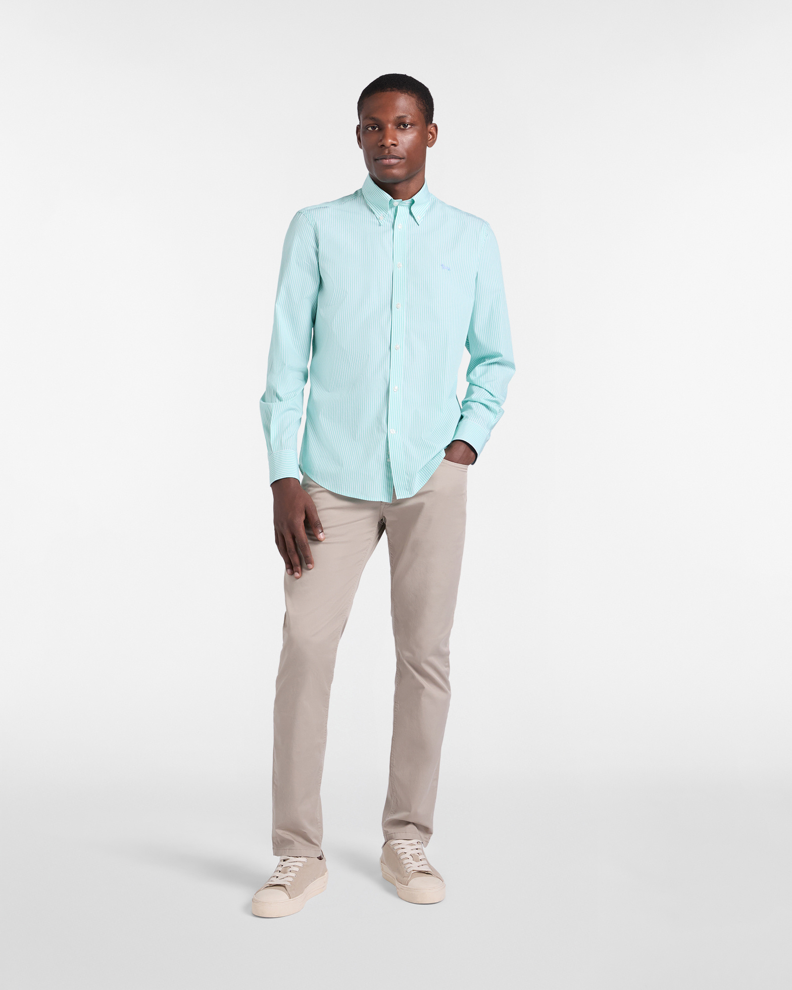 Regular-fit striped shirt, Light Green, large image number 3