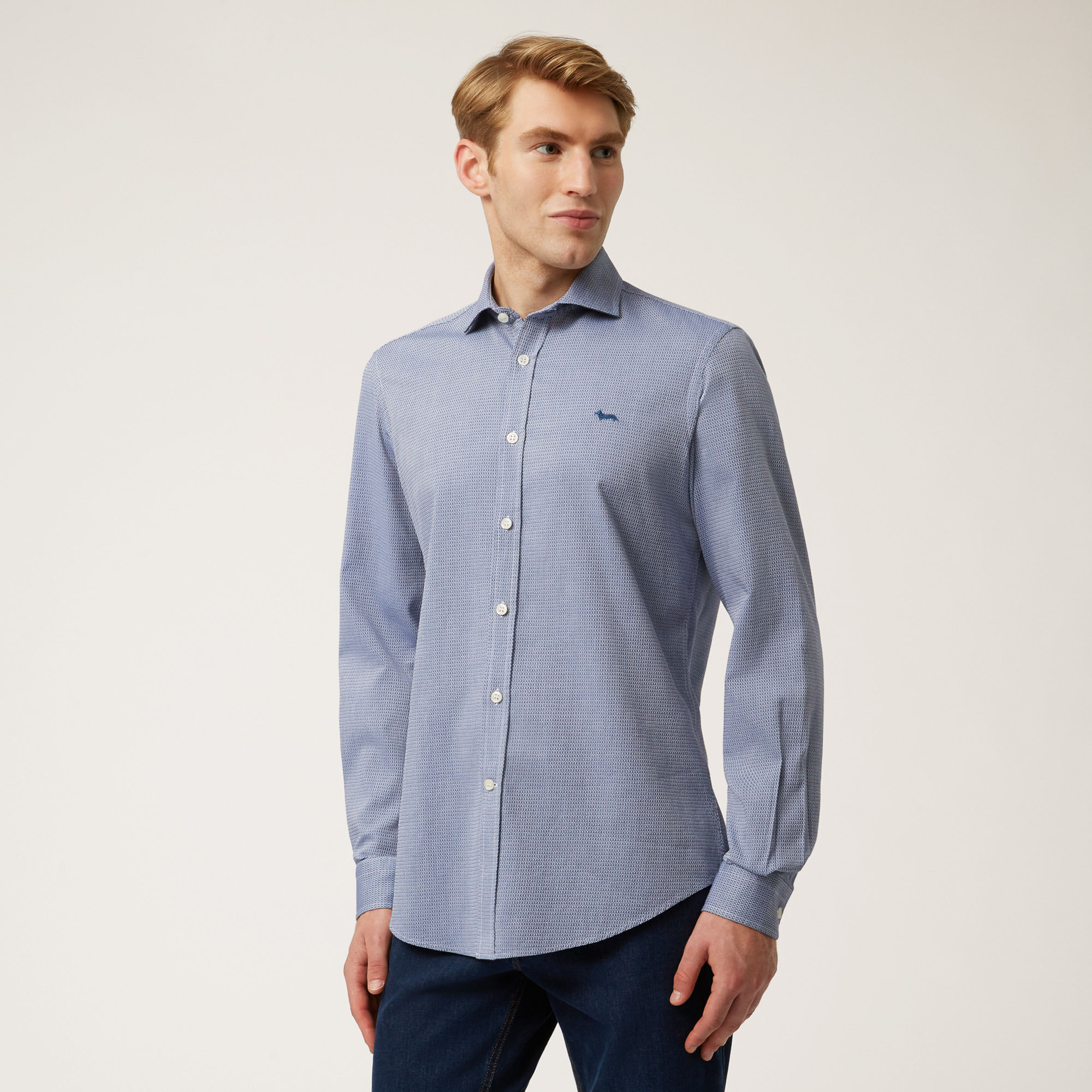 Shirt With Contrasting Inner Detail, Blue, large image number 0