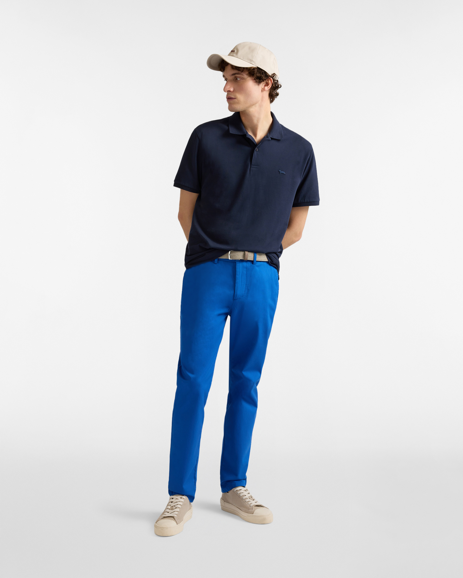 Basic polo shirt in Supima&reg; cotton, Blue, large image number 3