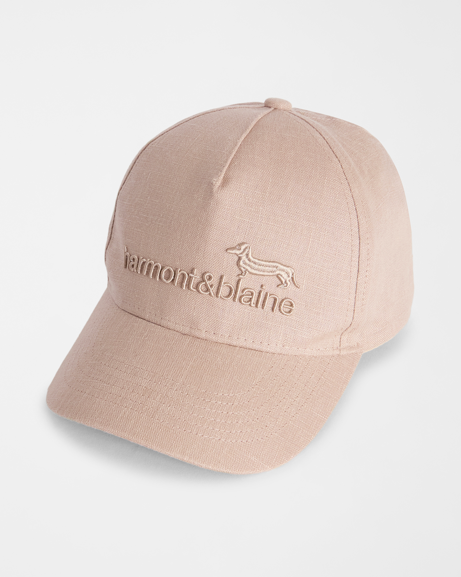 Linen baseball cap with embroidery