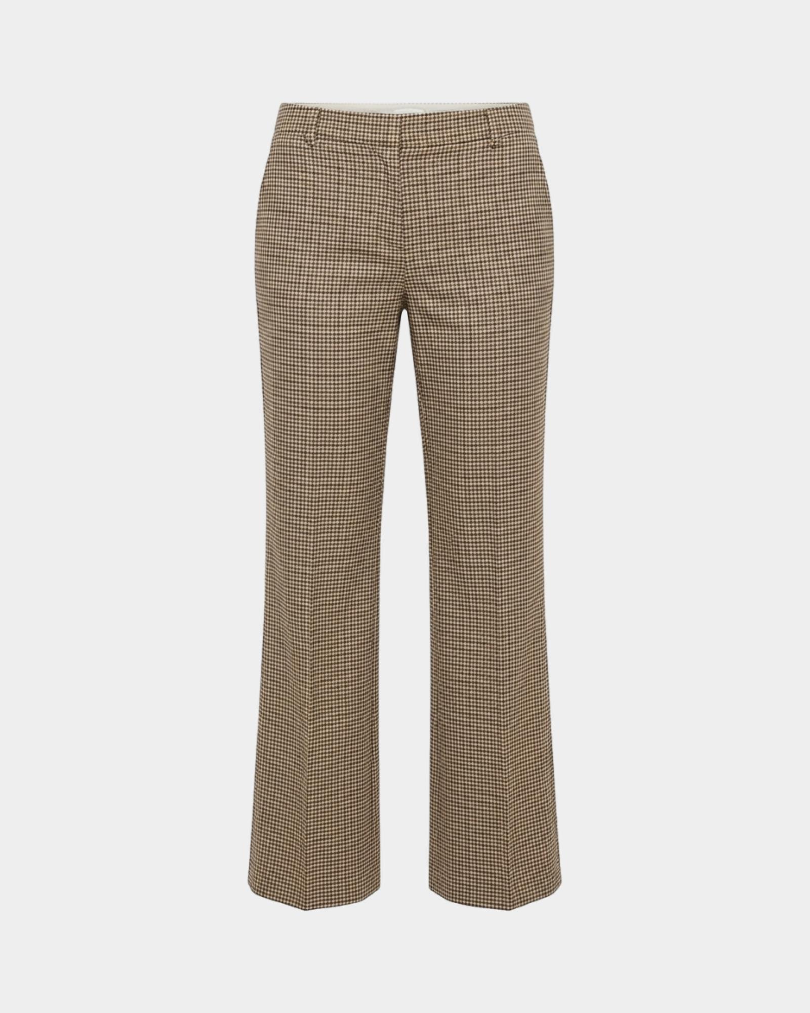 Women&rsquo;s green wool blend chino trousers, GREEN, large